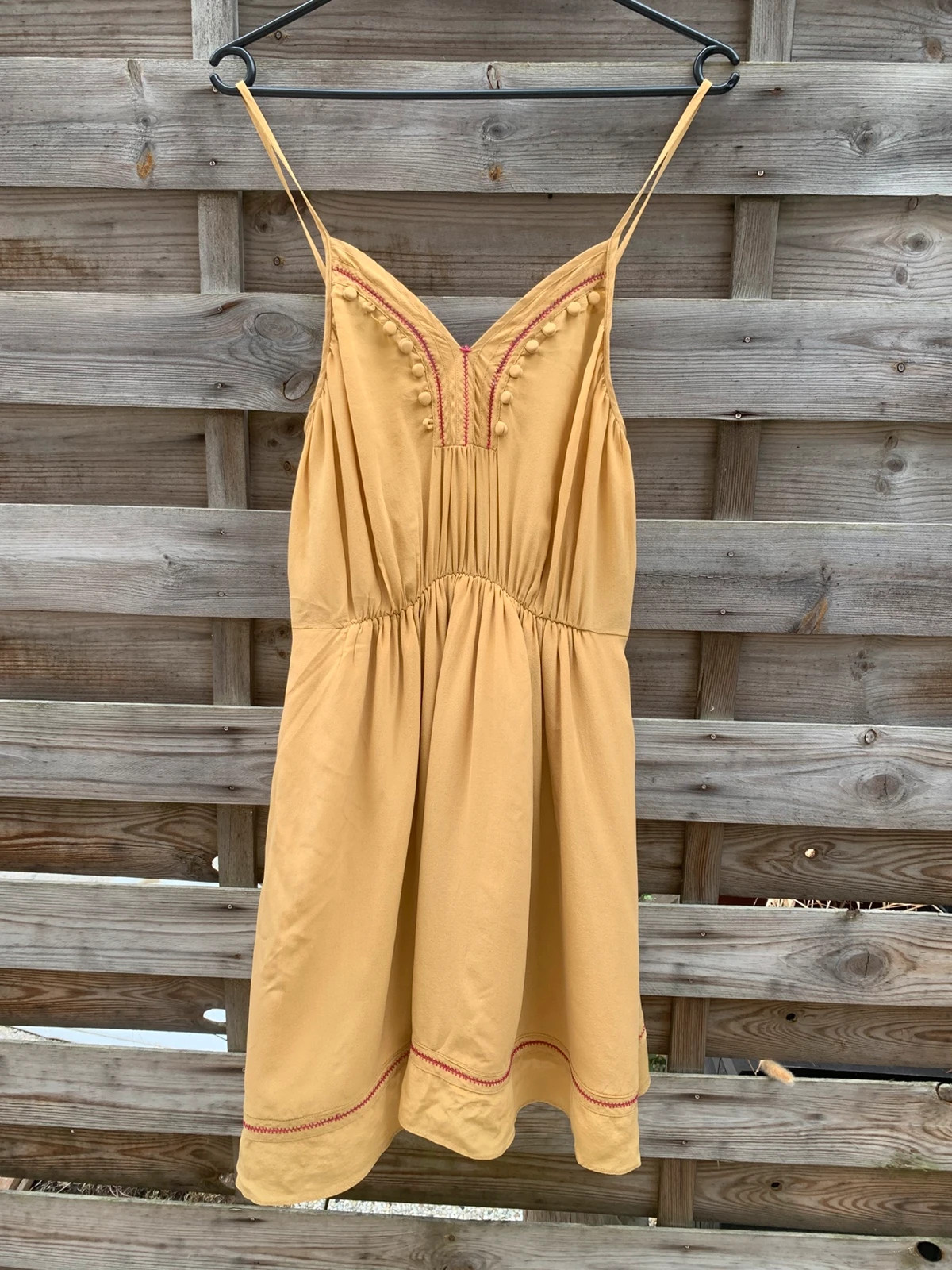 🤎 Robe bohème en soie camel/moutarde – Taille 36 – 100 % soie 🤎 – taille S / 36 / 8 2