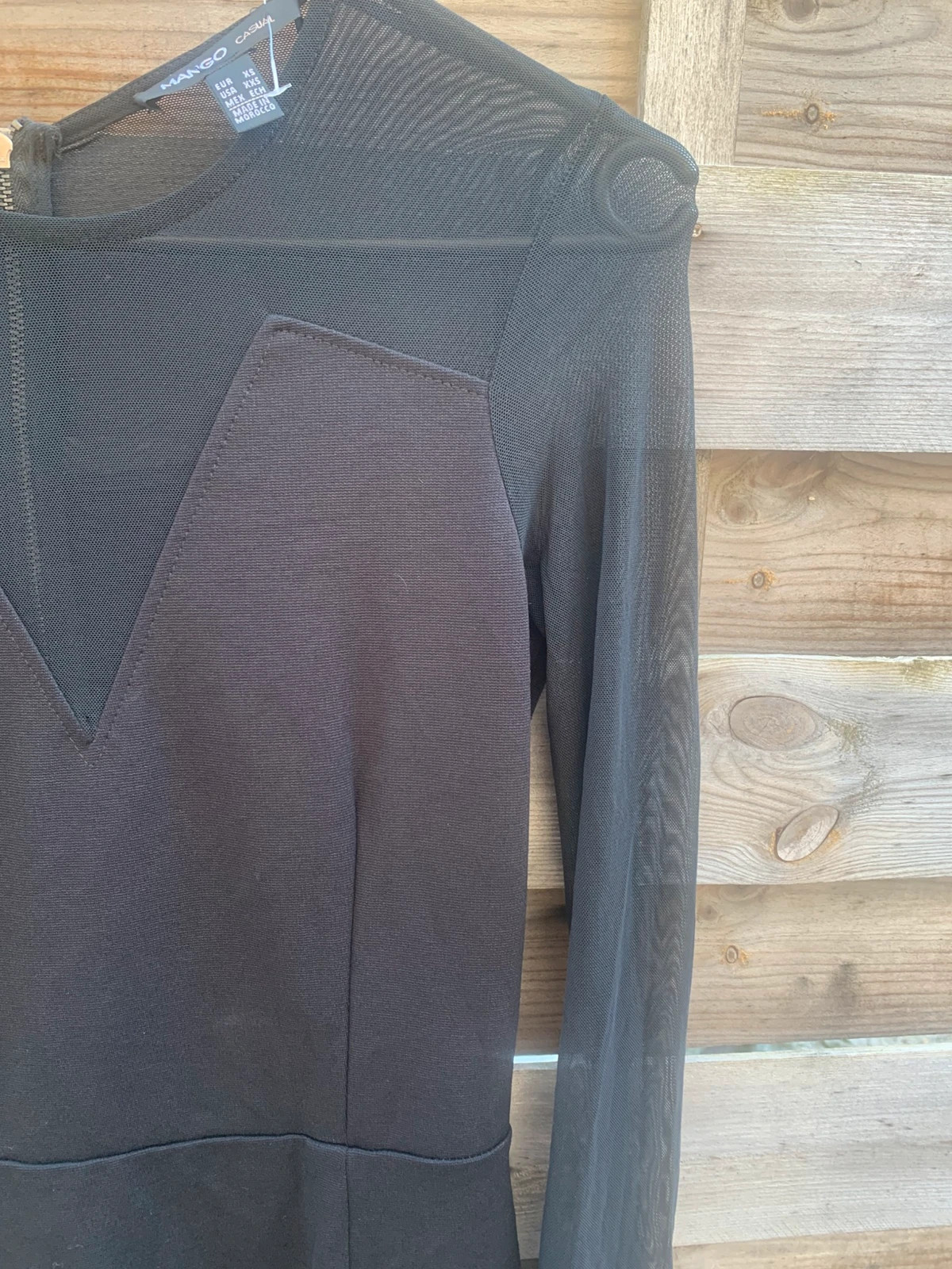 🖤 Robe Mango noire XS – Élégante avec détails en tulle – Mango – taille XS / 34 / 6 4