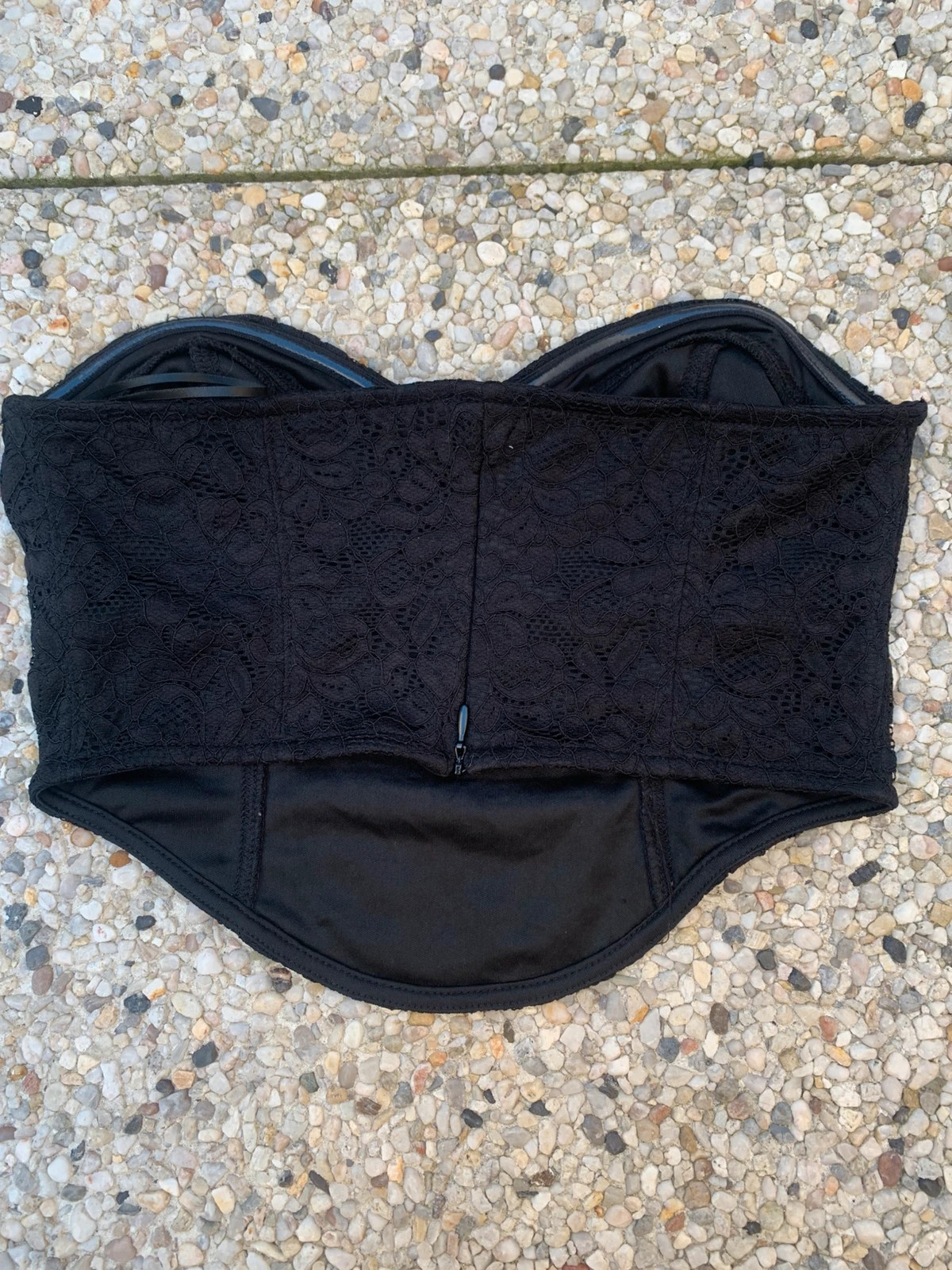 Bustier noir en dentelle Pimkie – Taille M – Style corset – Pimkie – taille M / 38 / 10 4