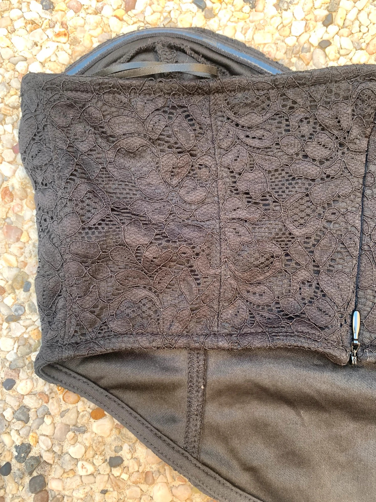 Bustier noir en dentelle Pimkie – Taille M – Style corset – Pimkie – taille M / 38 / 10 5