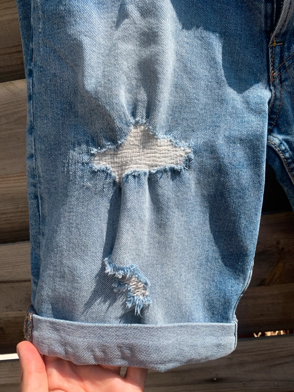 Short en jean homme slim fit destroy denim bleu clair T31 / T40-41 – H&M – taille W31 | FR 40 2