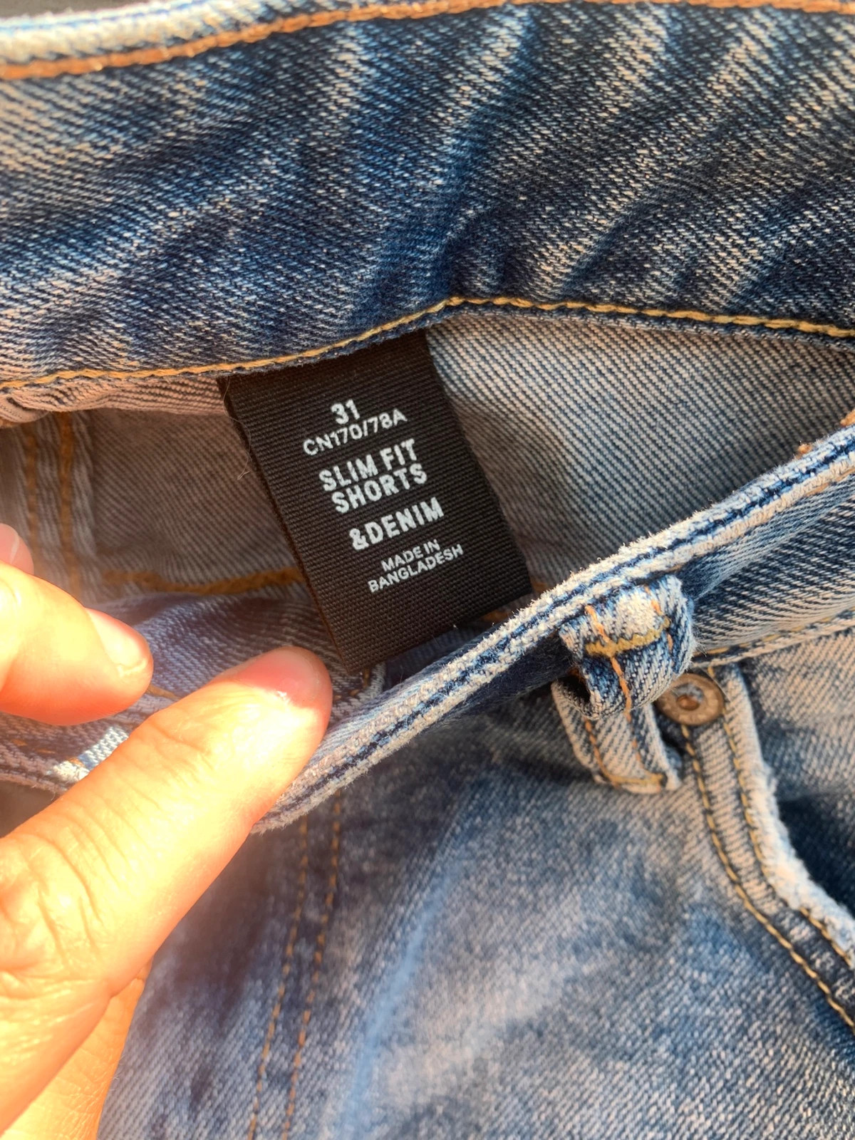 Short en jean homme slim fit destroy denim bleu clair T31 / T40-41 – H&M – taille W31 | FR 40 5