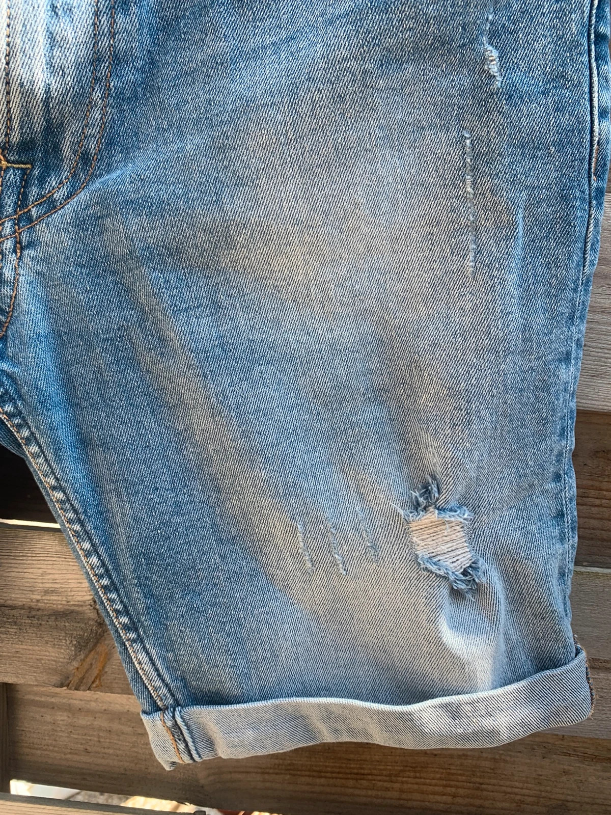 Short en jean homme slim fit destroy denim bleu clair T31 / T40-41 – H&M – taille W31 | FR 40 3