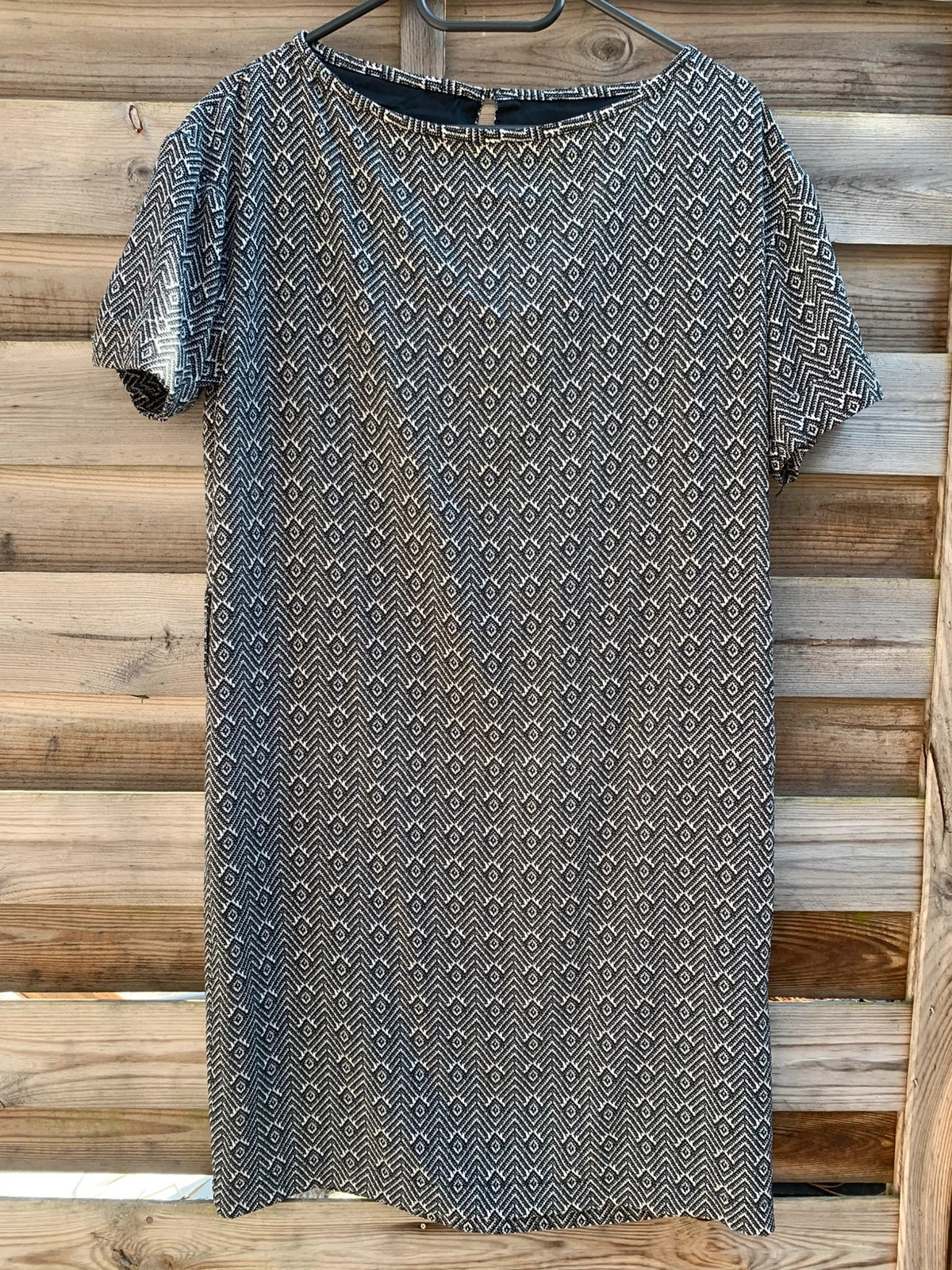 Robe IKKS Women T36 noir et écru imprimé graphique manches courtes – IKKS – taille S / 36 / 8 2