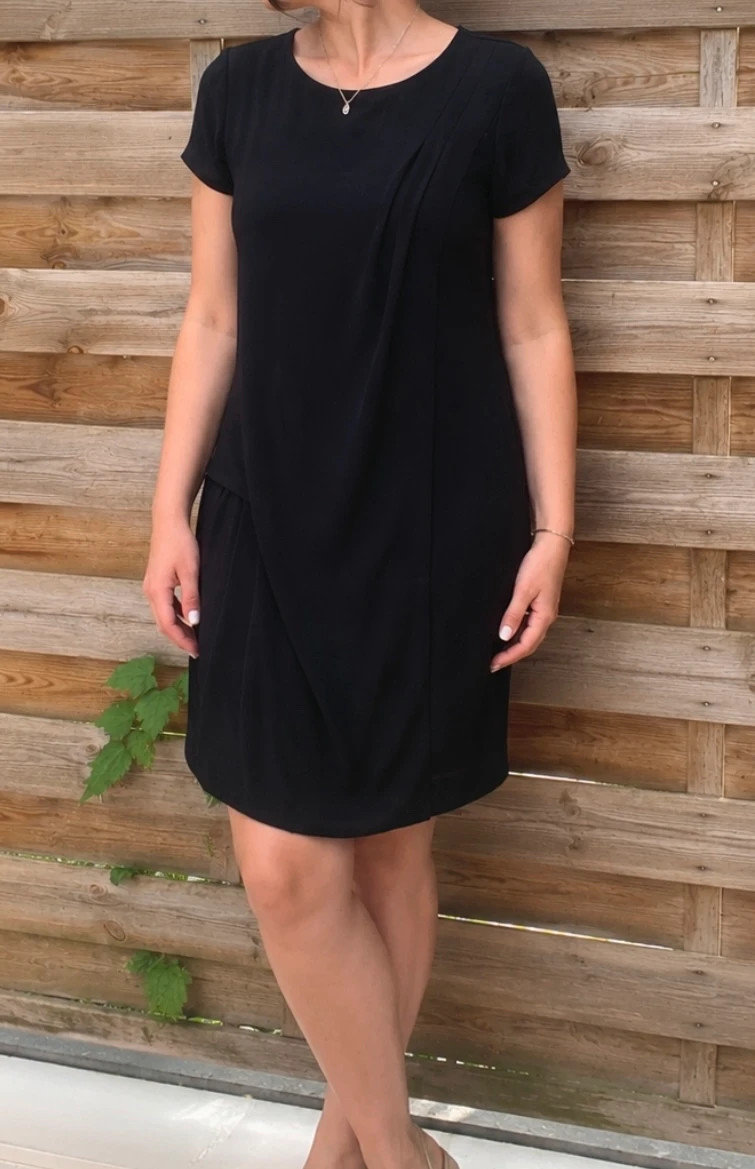 Robe noire Comptoir des Cotonniers T40 drapée élégante chic – Comptoir des Cotonniers – taille L / 40 / 12 2