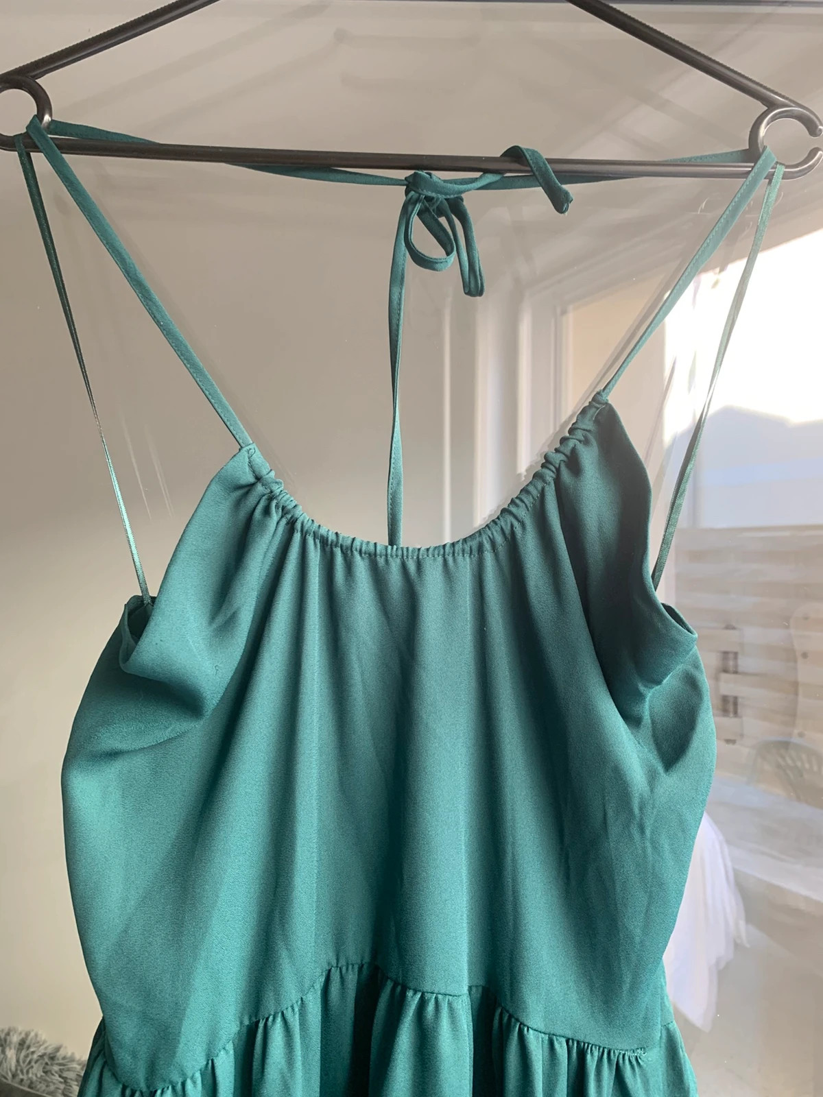 Robe fluide vert émeraude Etam T36 – dos nu à nouer – très bon état – Etam – taille S / 36 / 8 2