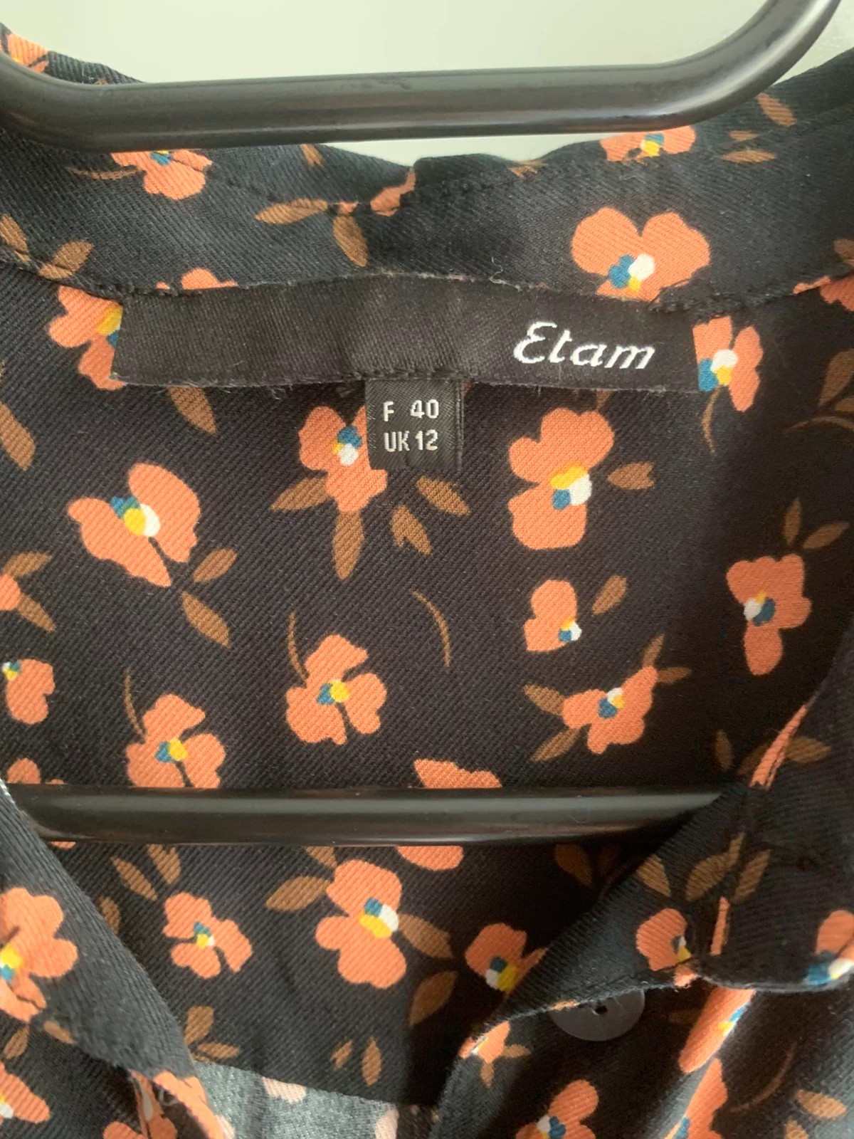 Robe chemise fleurie Etam T40 – fluide manches longues – Etam – taille L / 40 / 12 2