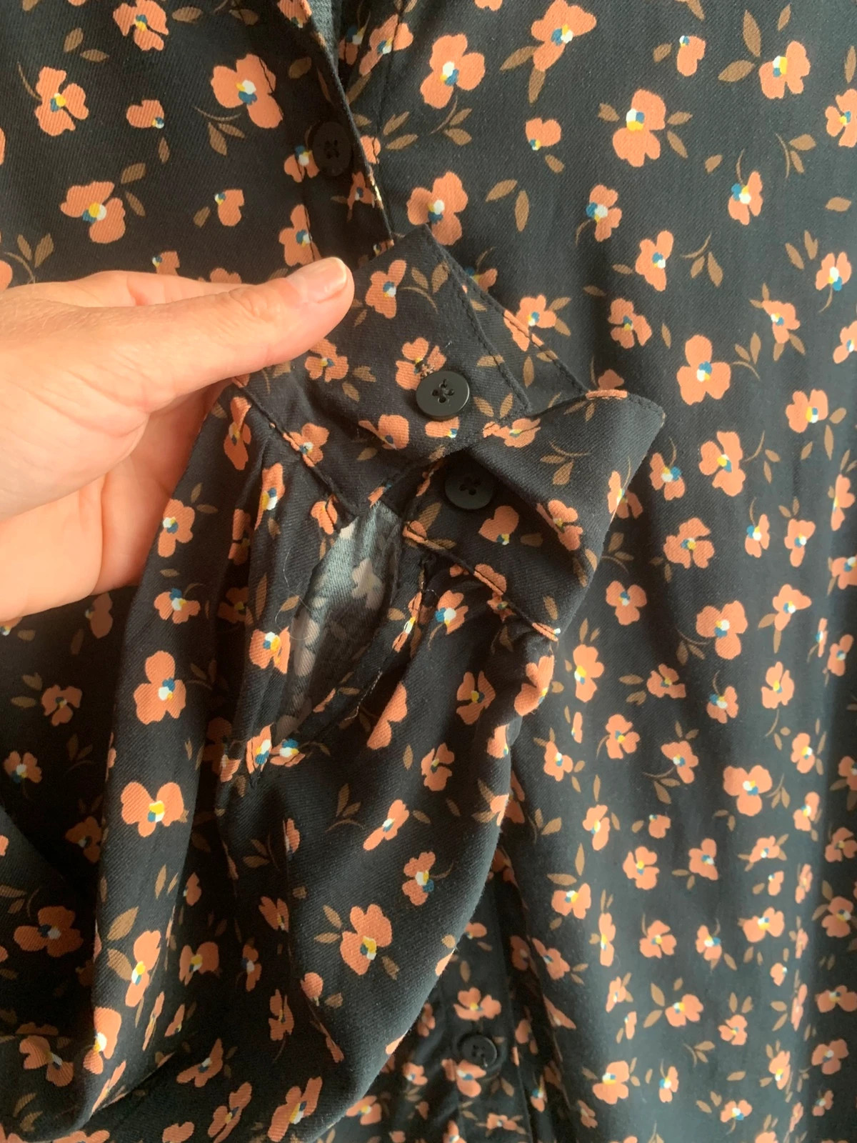 Robe chemise fleurie Etam T40 – fluide manches longues – Etam – taille L / 40 / 12 4