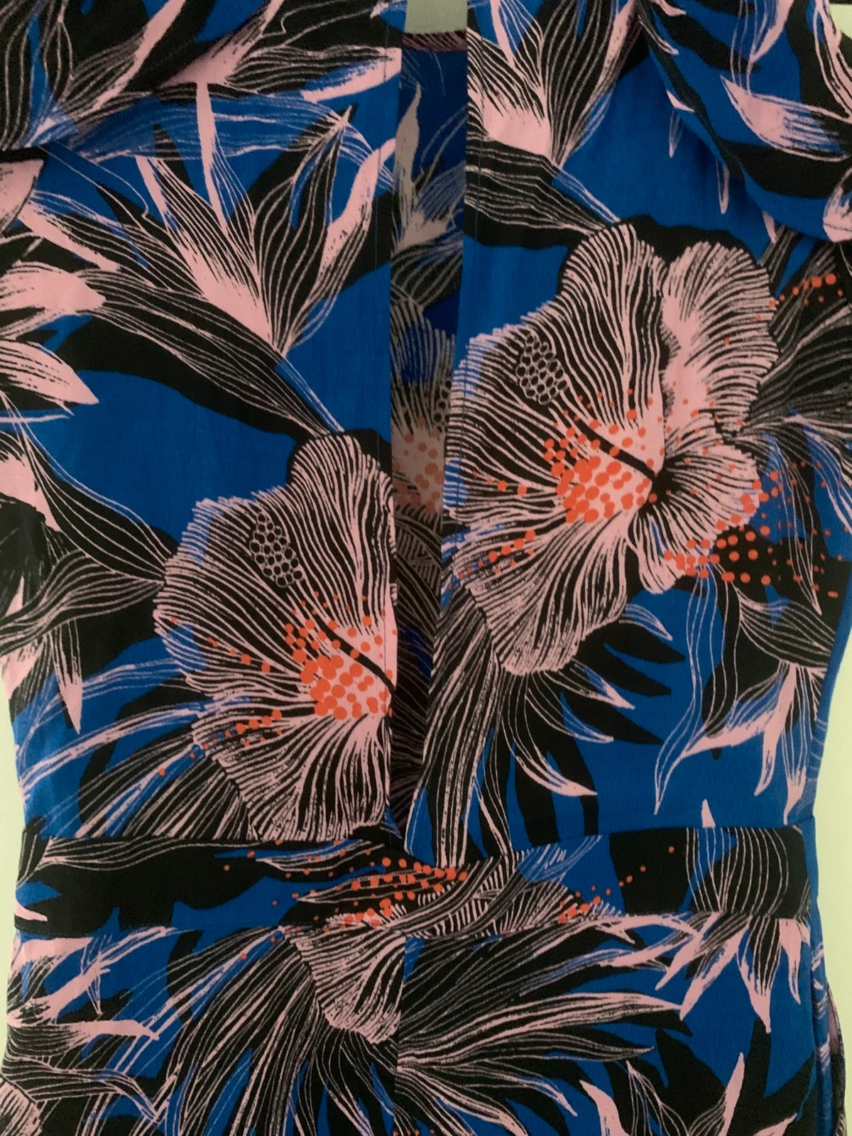 Combinaison short Morgan bleu tropical fleurie XS/34 🌺💙 – Morgan – taille XS / 34 / 6 2