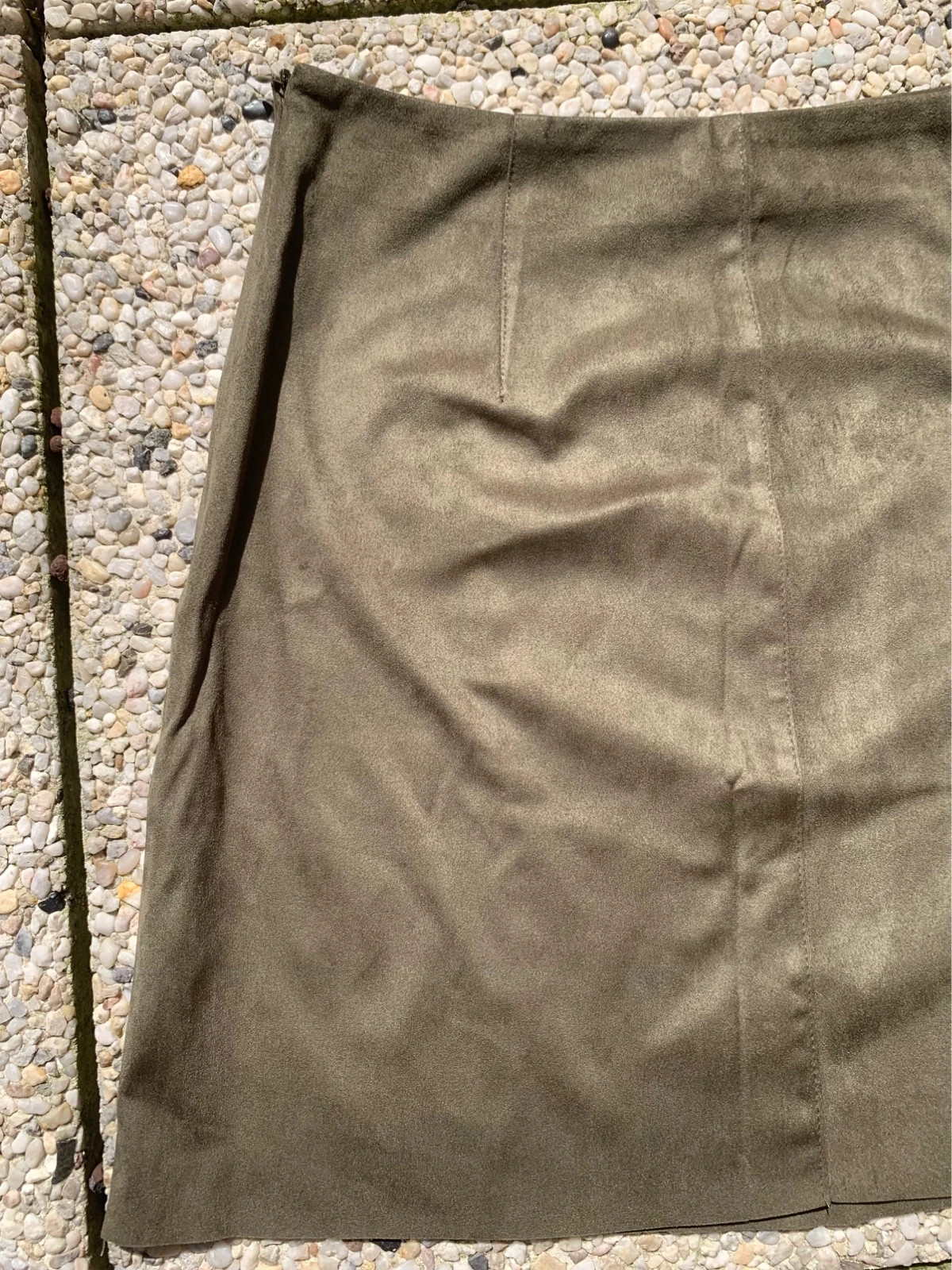 Jupe kaki effet daim/suéde – coupe droite chic – T36 – neuve avec étiquette – La Halle – taille S / 36 / 8 3