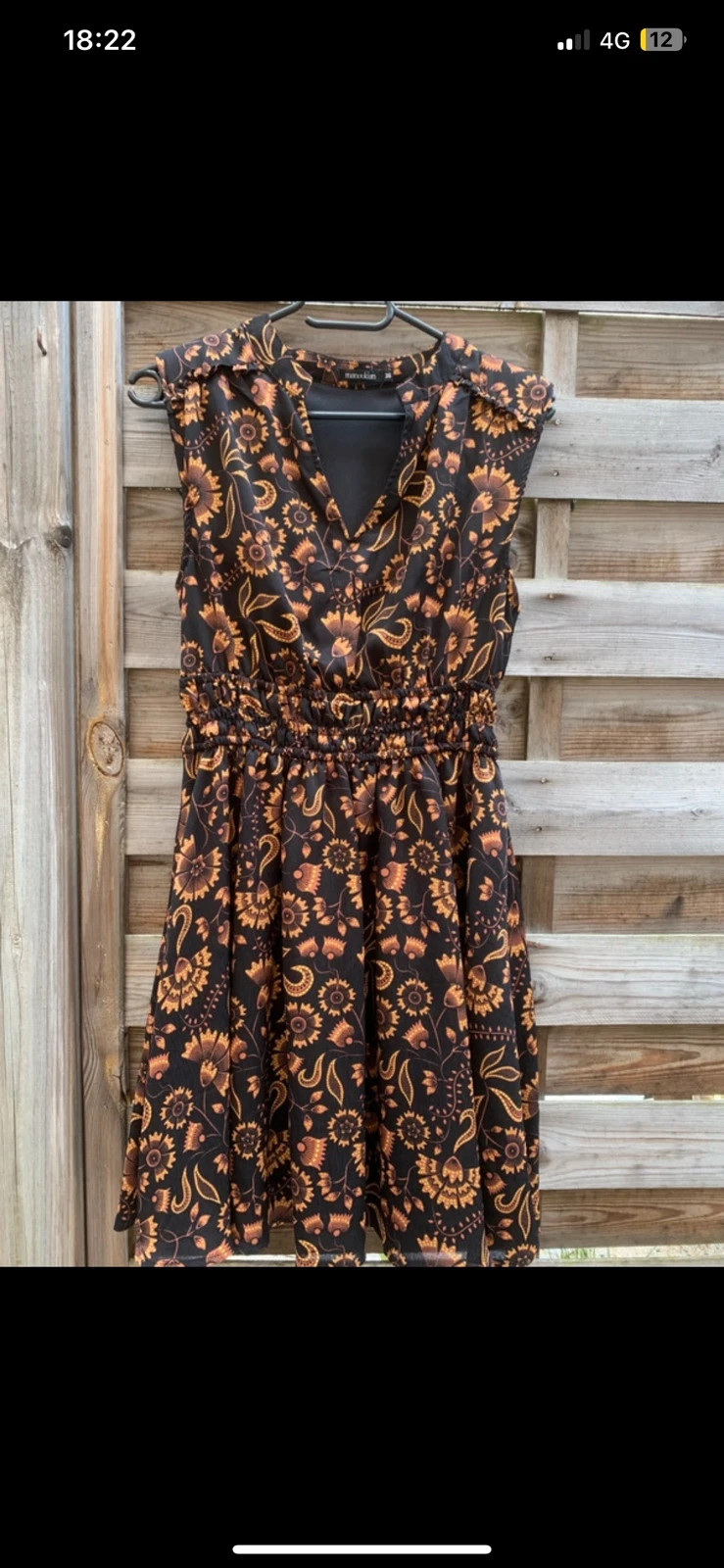🧡 Robe Manoukian 36 – Imprimé bohème chic noir & camel 🧡 – Manoukian – taille S / 36 / 8 3