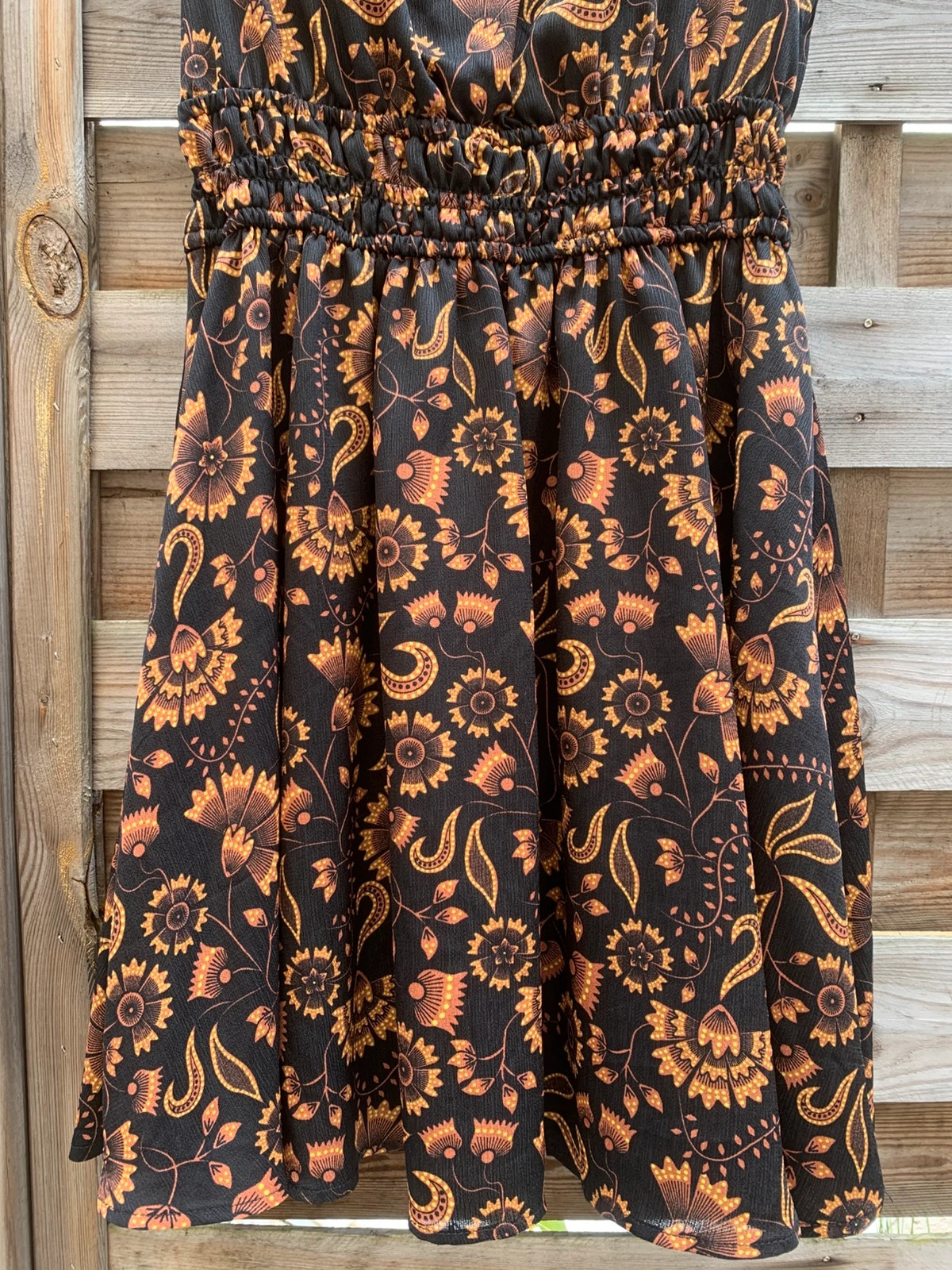 🧡 Robe Manoukian 36 – Imprimé bohème chic noir & camel 🧡 – Manoukian – taille S / 36 / 8 4