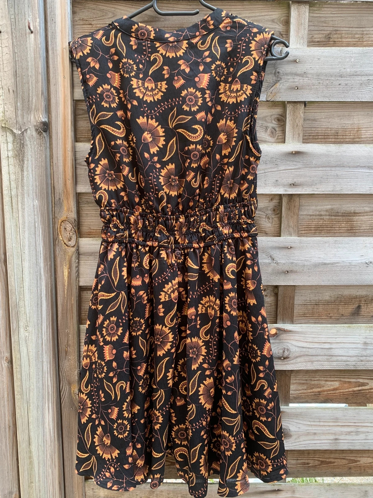 🧡 Robe Manoukian 36 – Imprimé bohème chic noir & camel 🧡 – Manoukian – taille S / 36 / 8 5