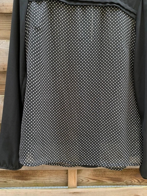 Blouse noire à pois transparente Camaïeu manches longues - taille 36/S – Camaïeu – taille S / 36 / 8 3