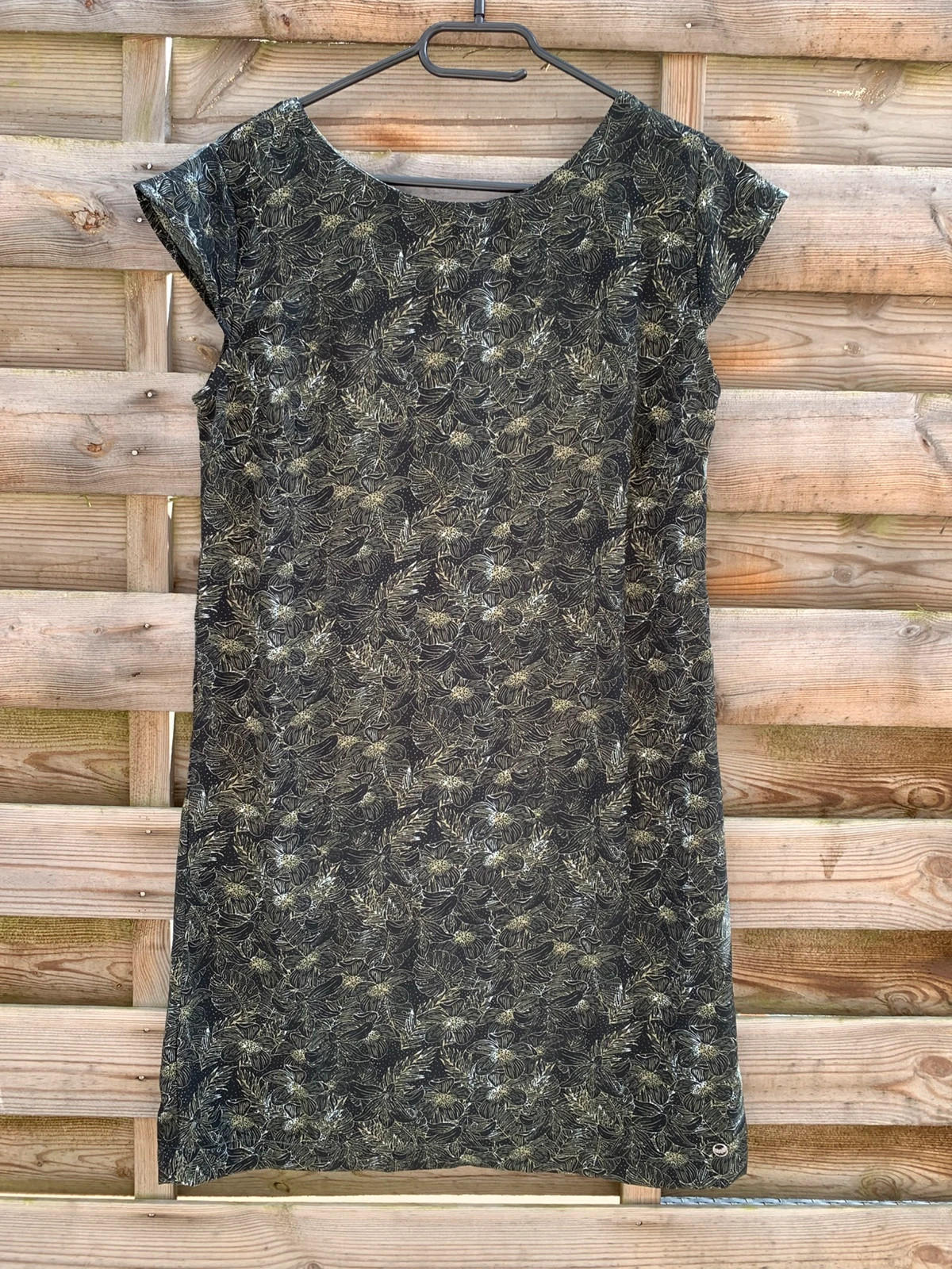 Robe Kaporal femme taille S noire imprimé floral kaki manches courtes – Kaporal – taille S / 36 / 8 2