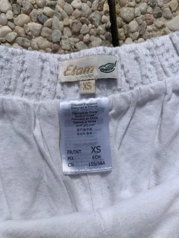 Mini short de nuit Etam XS blanc broderie anglaise – Etam – taille XS / 34 / 6 4