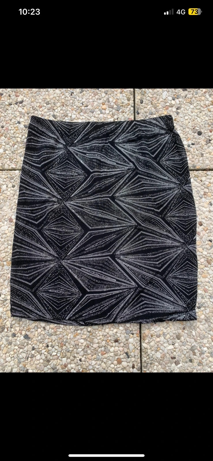 Jupe courte MIM noire à strass géométriques – Taille 36 – Mim – taille S / 36 / 8 2