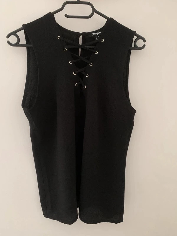 🖤 Top noir sans manches Jennyfer – col lacé – S 🖤 – Jennyfer – taille S / 36 / 8 2