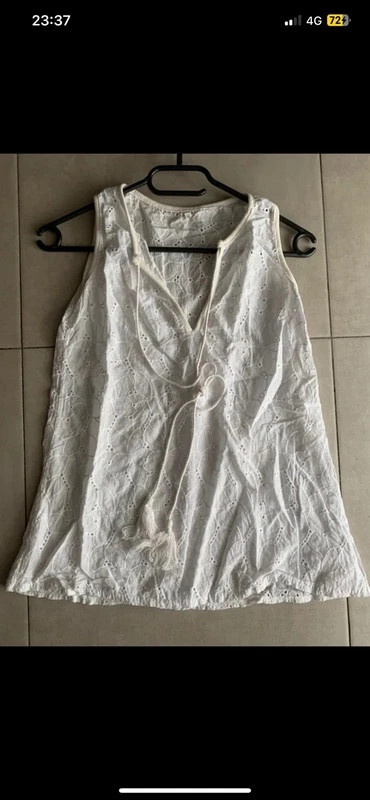 🤍 Top blanc broderie anglaise – style bohème – S 🤍 – taille S / 36 / 8 2