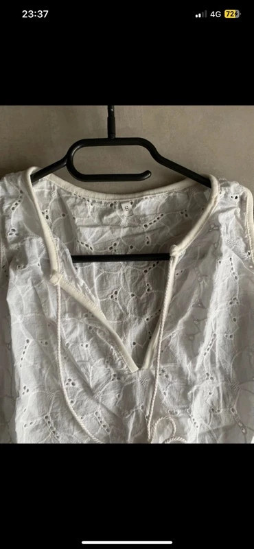 🤍 Top blanc broderie anglaise – style bohème – S 🤍 – taille S / 36 / 8 3