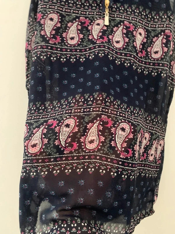 🌸 Blouse sans manches fluide motif paisley – bleu marine – S 🌸 – taille S / 36 / 8 3