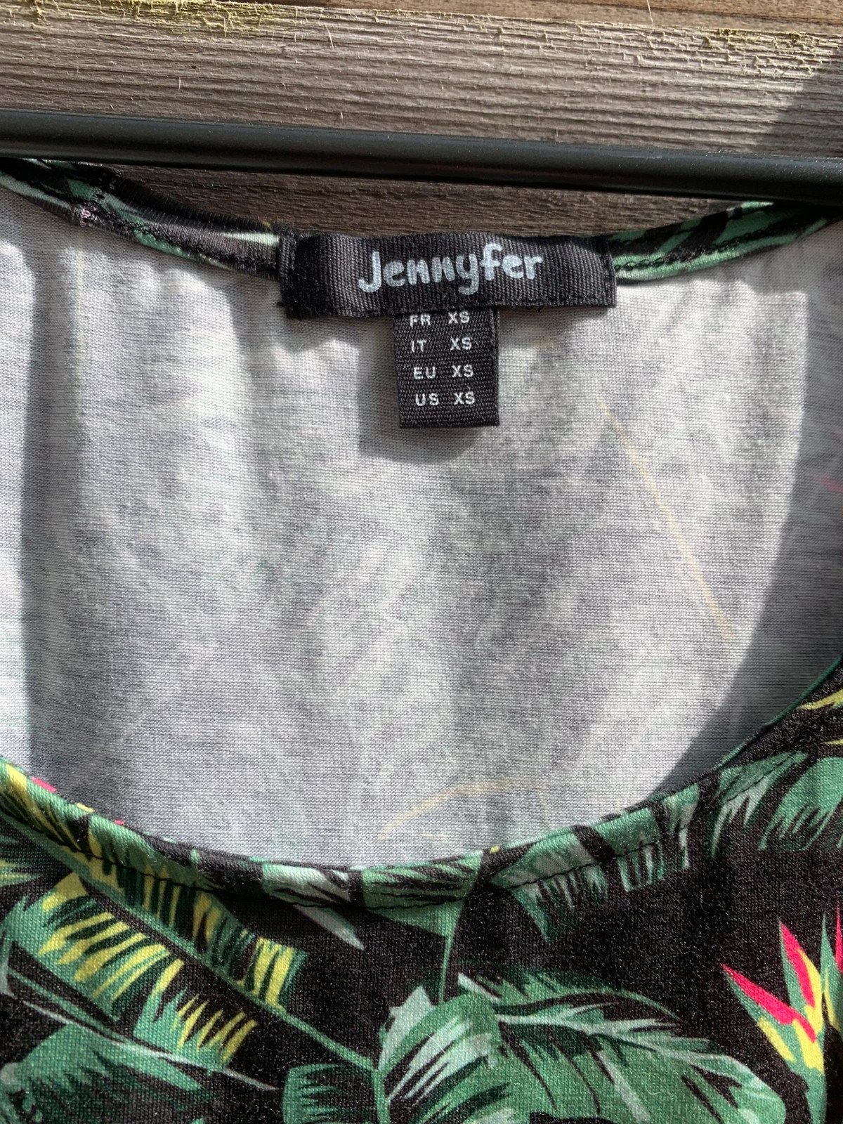 Débardeur tropical Jennyfer XS – motif jungle + détail crochet – Jennyfer – taille XS / 34 / 6 2