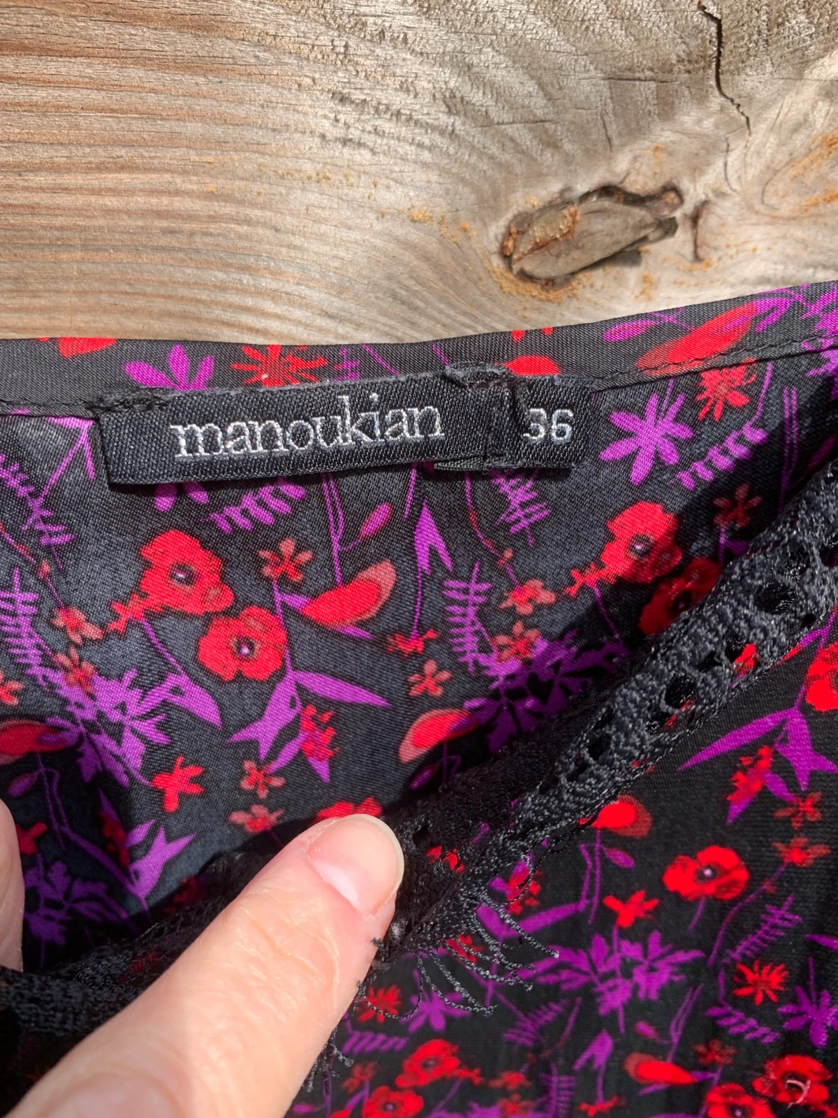 Débardeur Manoukian noir imprimé fleuri dentelle taille 36 – Manoukian – taille S / 36 / 8 5