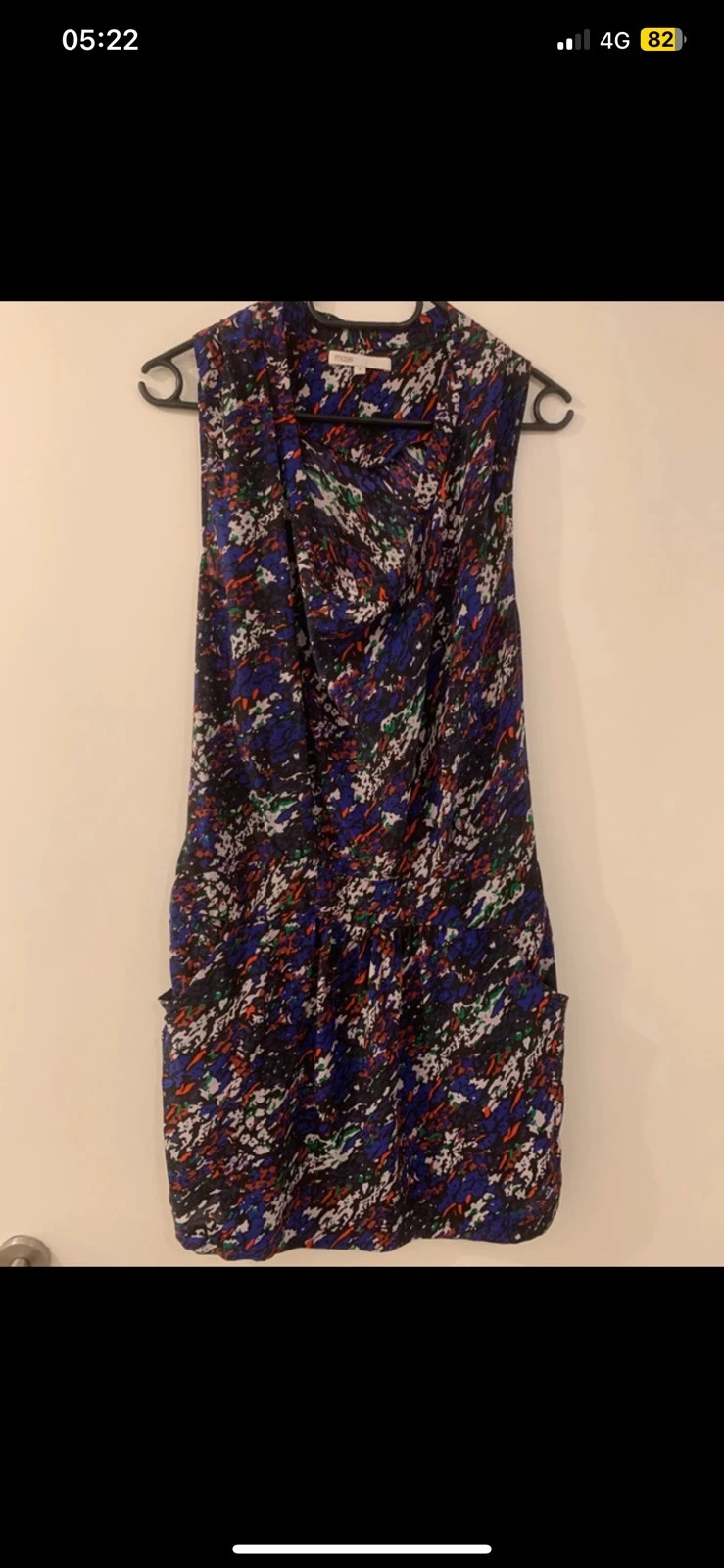 Robe Maje 100% soie imprimée drapée T.S – coupe originale & poches – Maje – taille S / 36 / 8 2