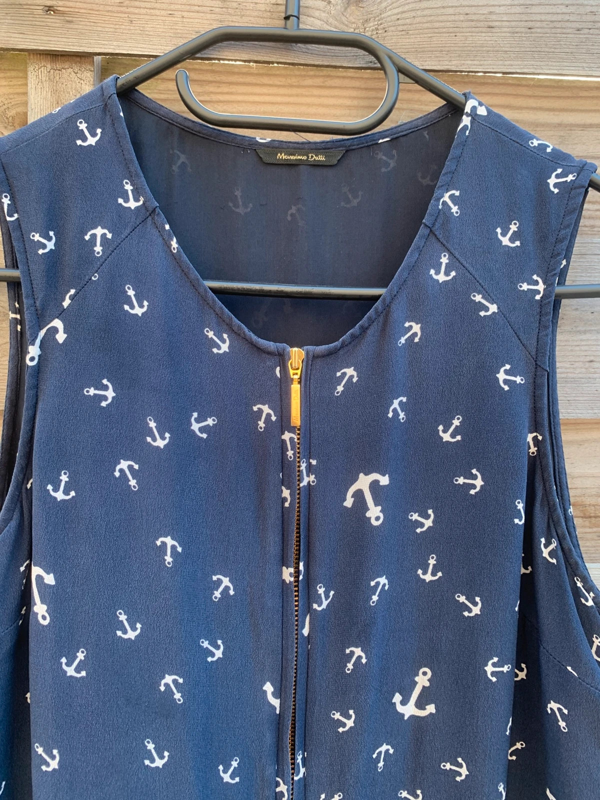 Robe Massimo Dutti bleu marine à motifs ancres – fluide & élégante taille S – Massimo Dutti – taille S / 36 / 8 4