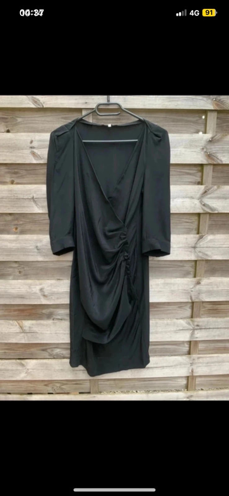 Robe Maje noire 100% soie drapée cache-cœur T1 – Maje – taille XS / 34 / 6 2
