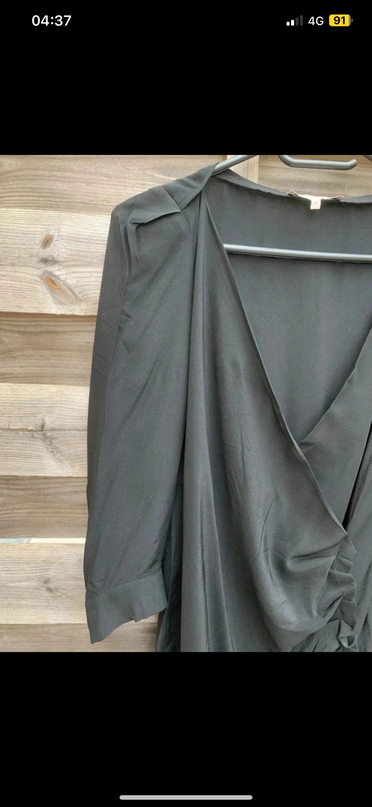 Robe Maje noire 100% soie drapée cache-cœur T1 – Maje – taille XS / 34 / 6 4