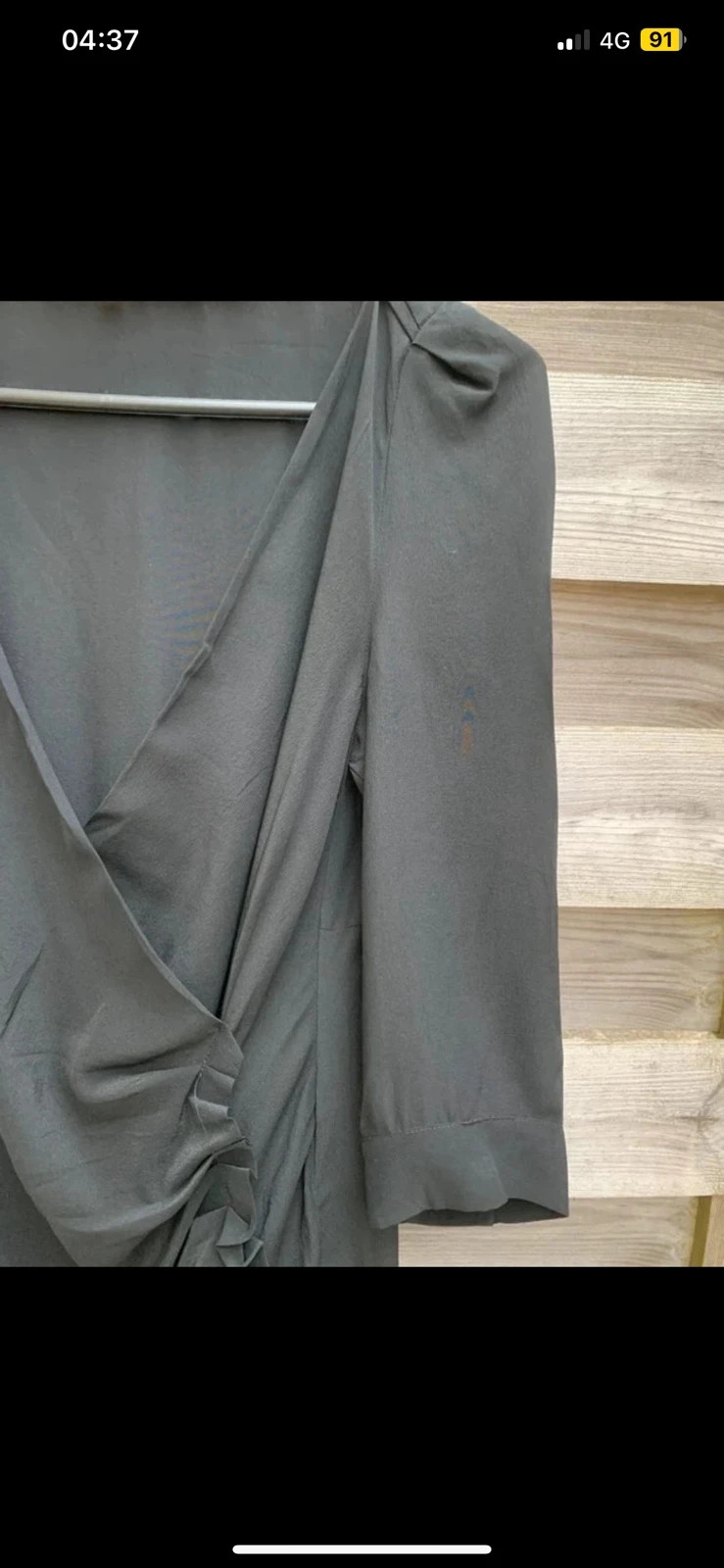 Robe Maje noire 100% soie drapée cache-cœur T1 – Maje – taille XS / 34 / 6 5