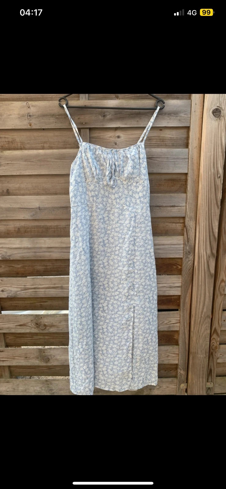 Robe longue fleurie bleu ciel Taille M 38 Bretelles réglables & fente – Shein – taille M / 38 / 10 2