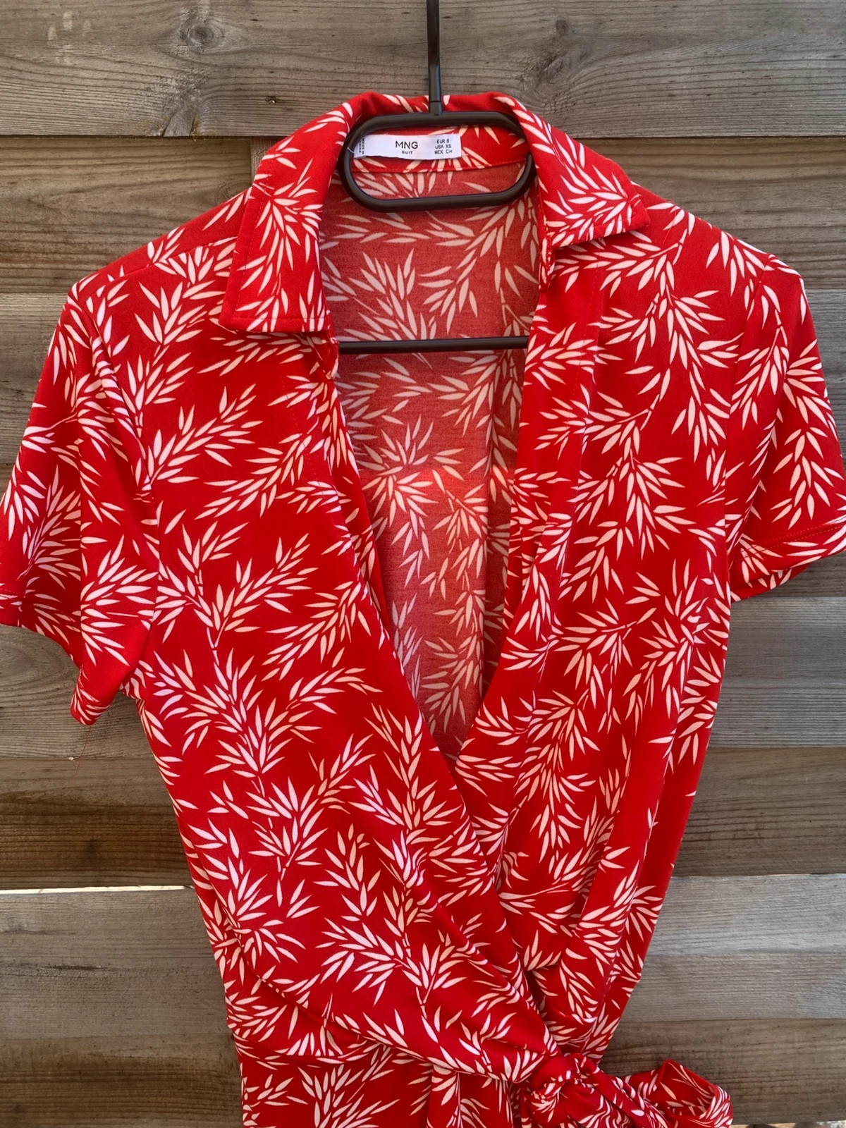 Robe Mango portefeuille rouge à imprimé blanc – Taille S – Mango – taille S / 36 / 8 4