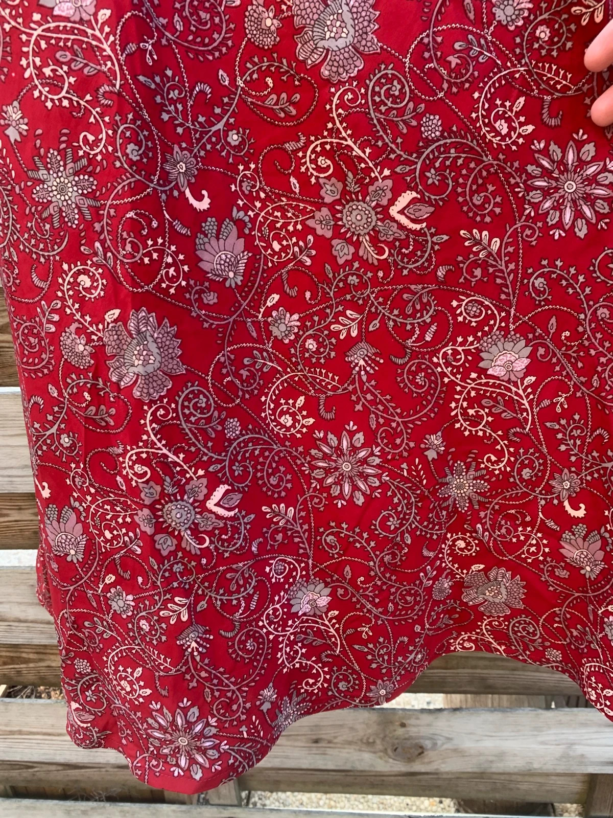 Robe courte à fines bretelles rouge imprimé fleuri ipanima taille S/36 – Ipanima – taille S / 36 / 8 5