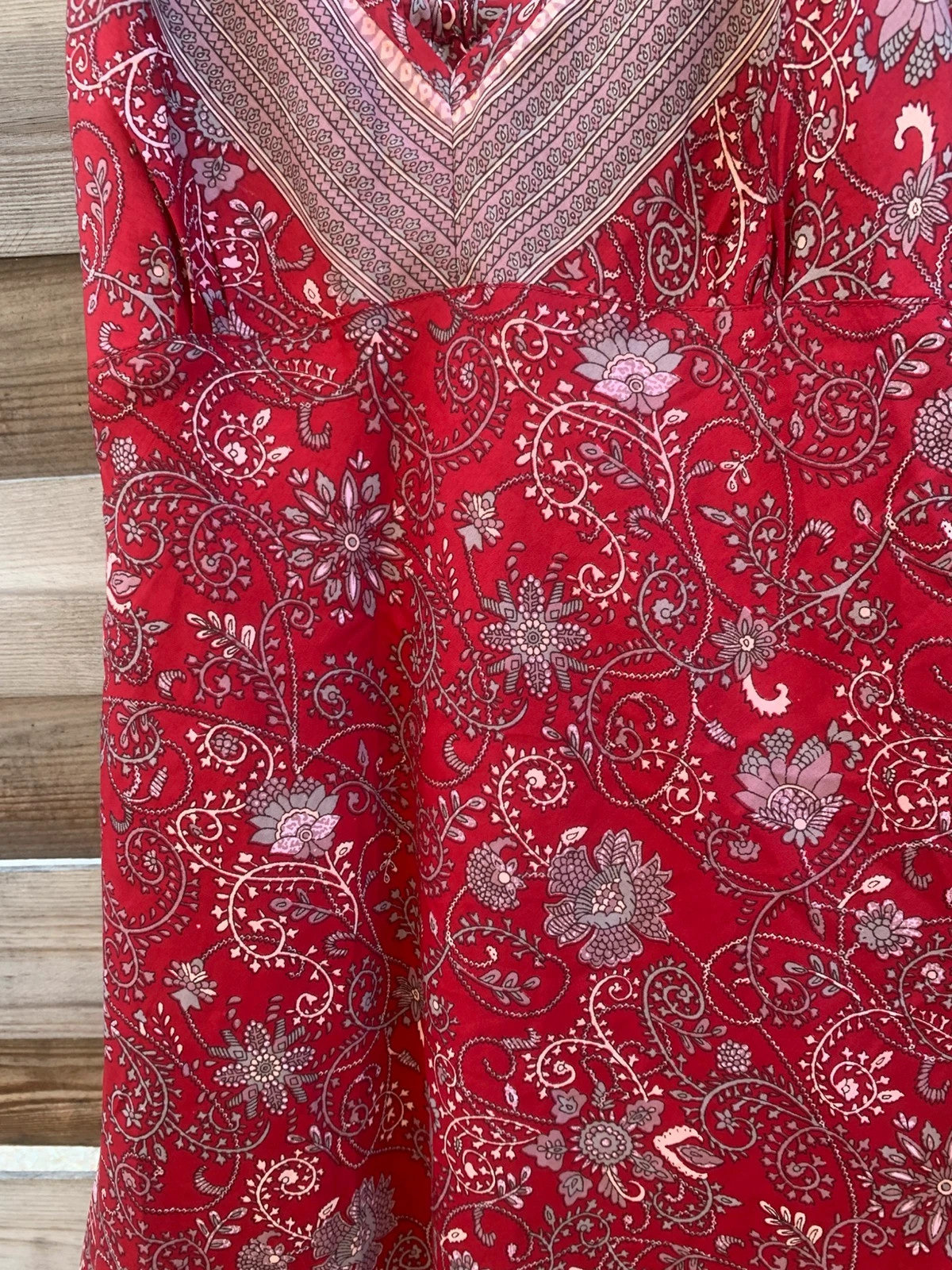 Robe courte à fines bretelles rouge imprimé fleuri ipanima taille S/36 – Ipanima – taille S / 36 / 8 4