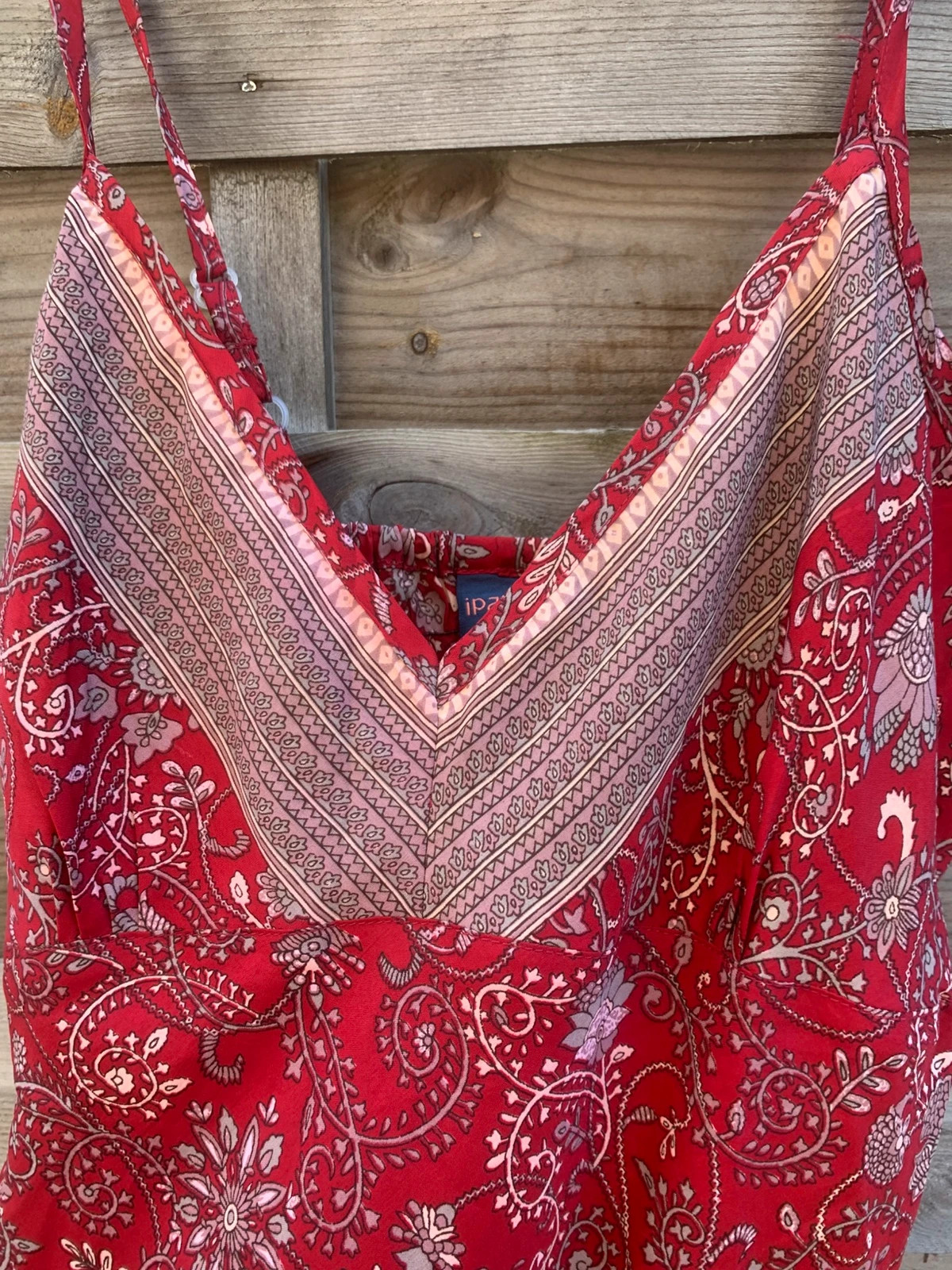 Robe courte à fines bretelles rouge imprimé fleuri ipanima taille S/36 – Ipanima – taille S / 36 / 8 3