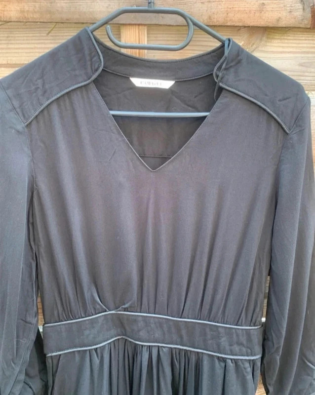Robe noire fluide Camaïeu – taille 36 – manches longues – très élégante – Camaïeu – taille S / 36 / 8 2