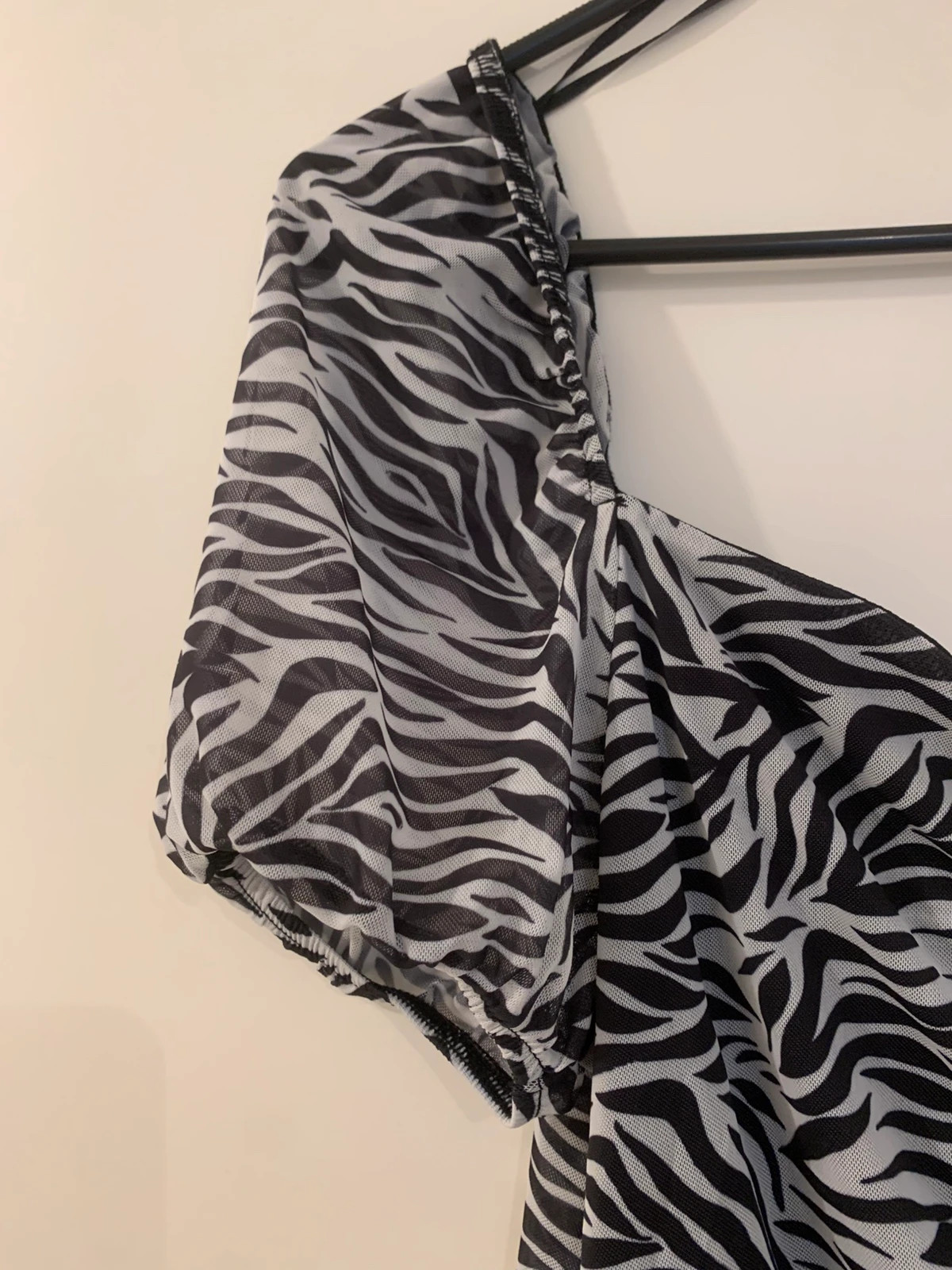 Top zébré noir & blanc Pimkie manches bouffantes – Pimkie – taille L / 40 / 12 4
