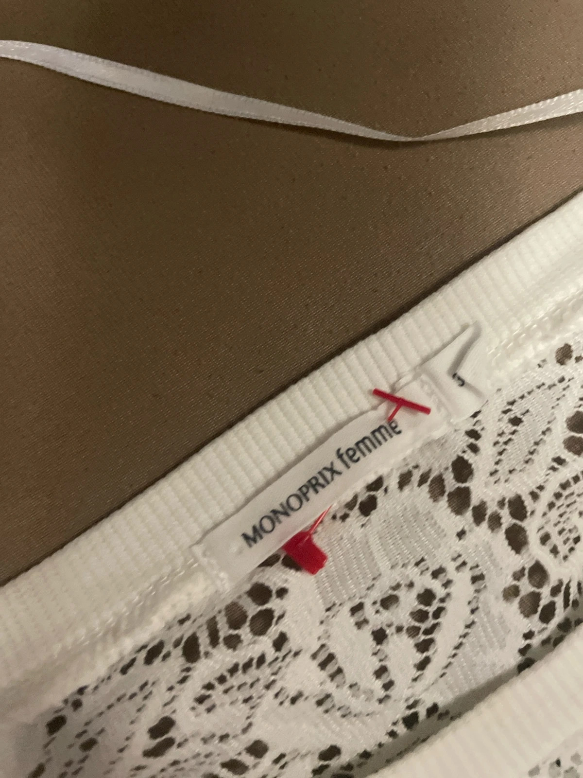Sweat blanc en dentelle Monoprix Femme – 38/40 – Monoprix – taille M / 38 / 10 4