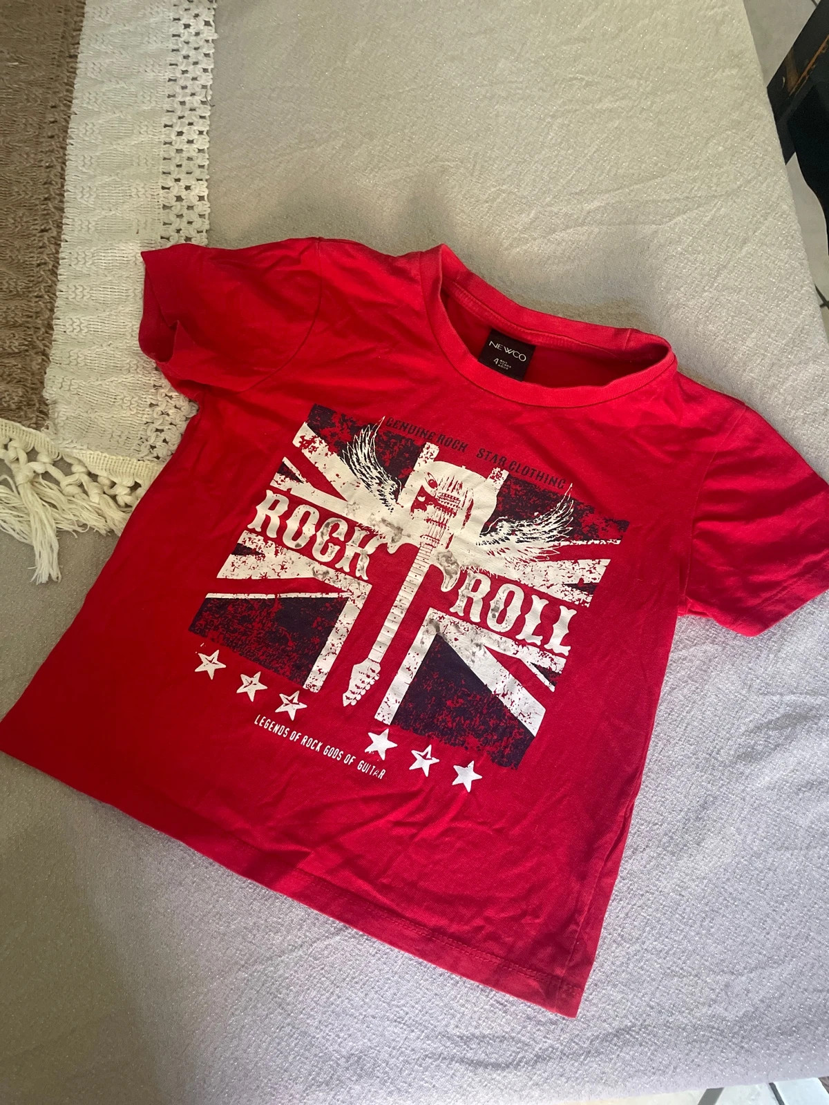 T-shirt garçon rouge Rock’n’Roll NEWCO – 4 ans – Newco – taille 4 ans / 104 cm 3