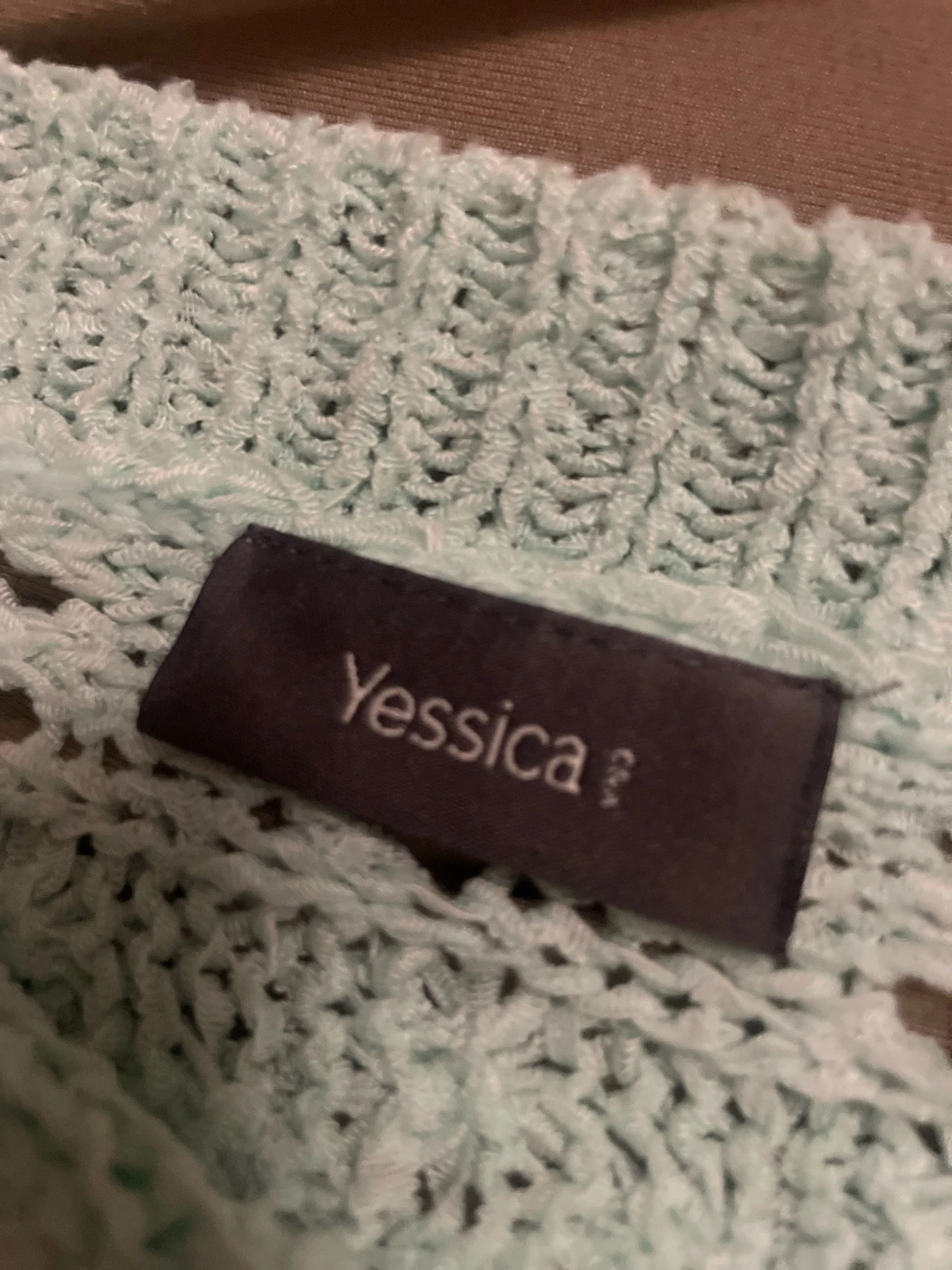 Pull ajouré Yessica vert menthe – manches longues