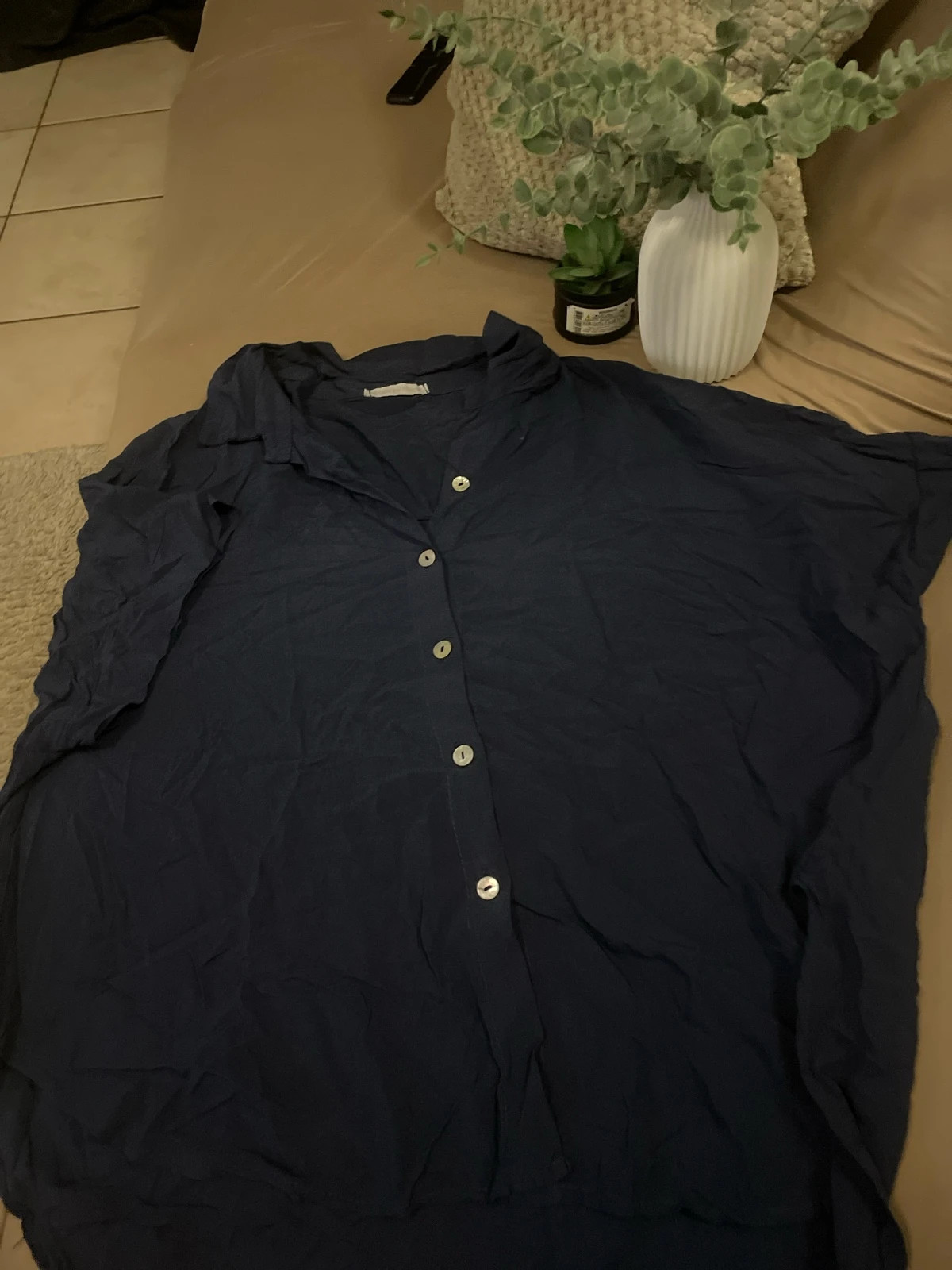 Chemise bleu marine manches courtes – Made in Italy – taille Taille unique