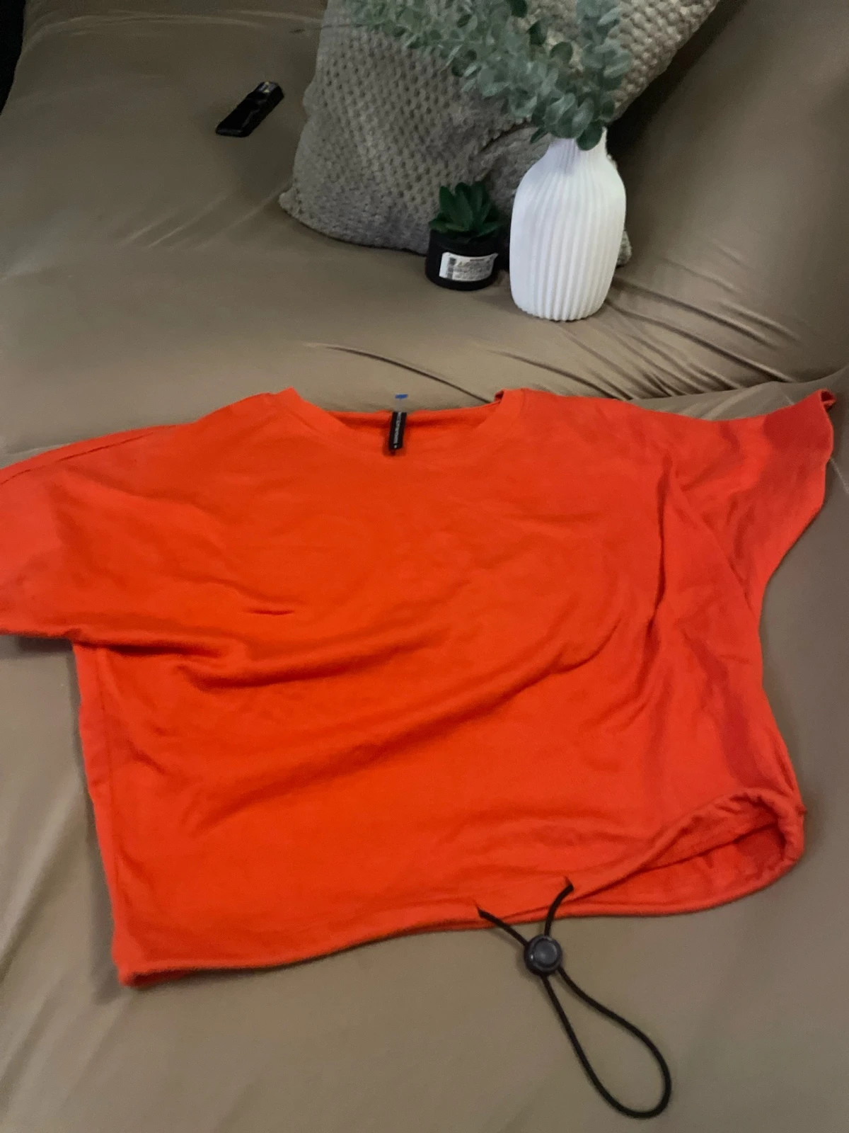 Crop top orange manches courtes – Taille S – Fashion Private Company – taille S / 36 / 8 3