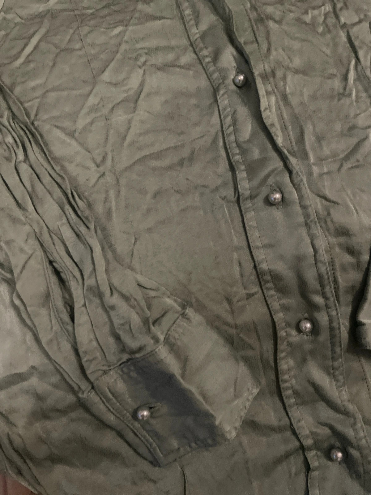 Chemise MNG Mango vert sauge satinée – – Mango – taille XS / 34 / 6 5