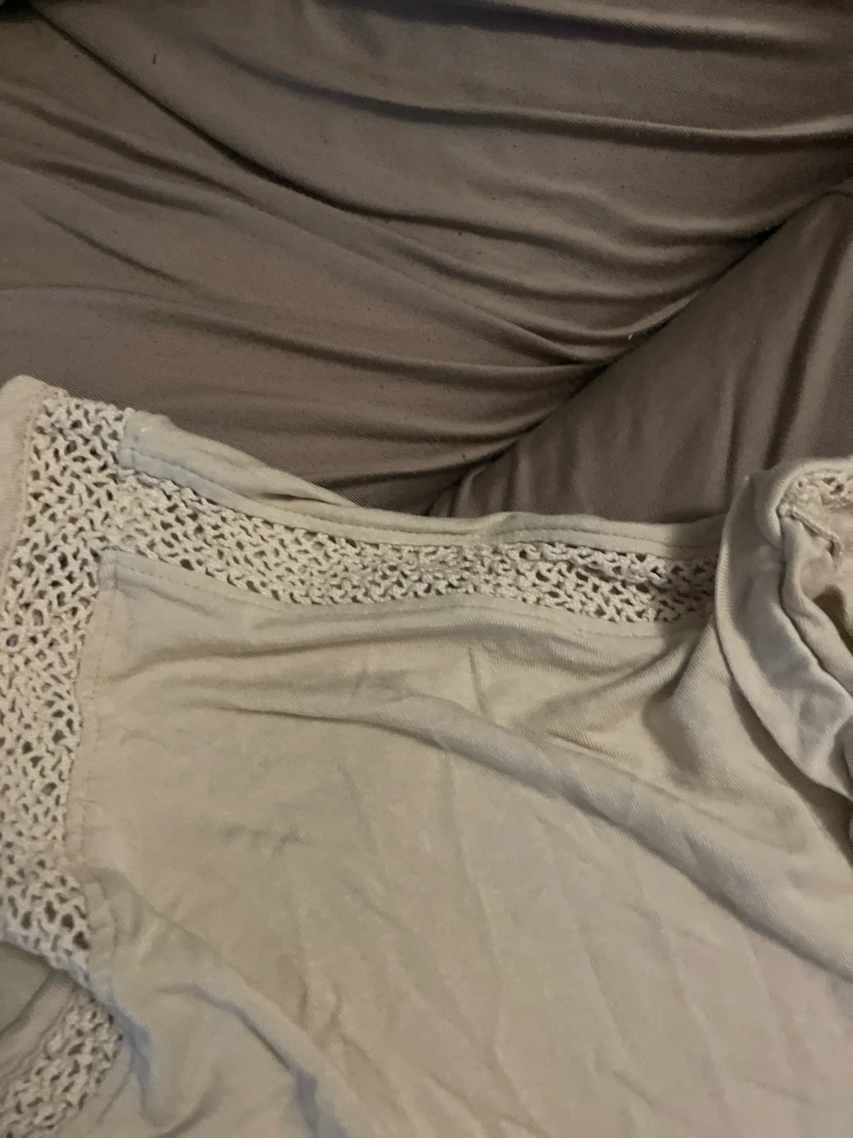 Haut Deeluxe beige col V crochet – Taille XL – Deluxe – taille XL / 42 / 14 5