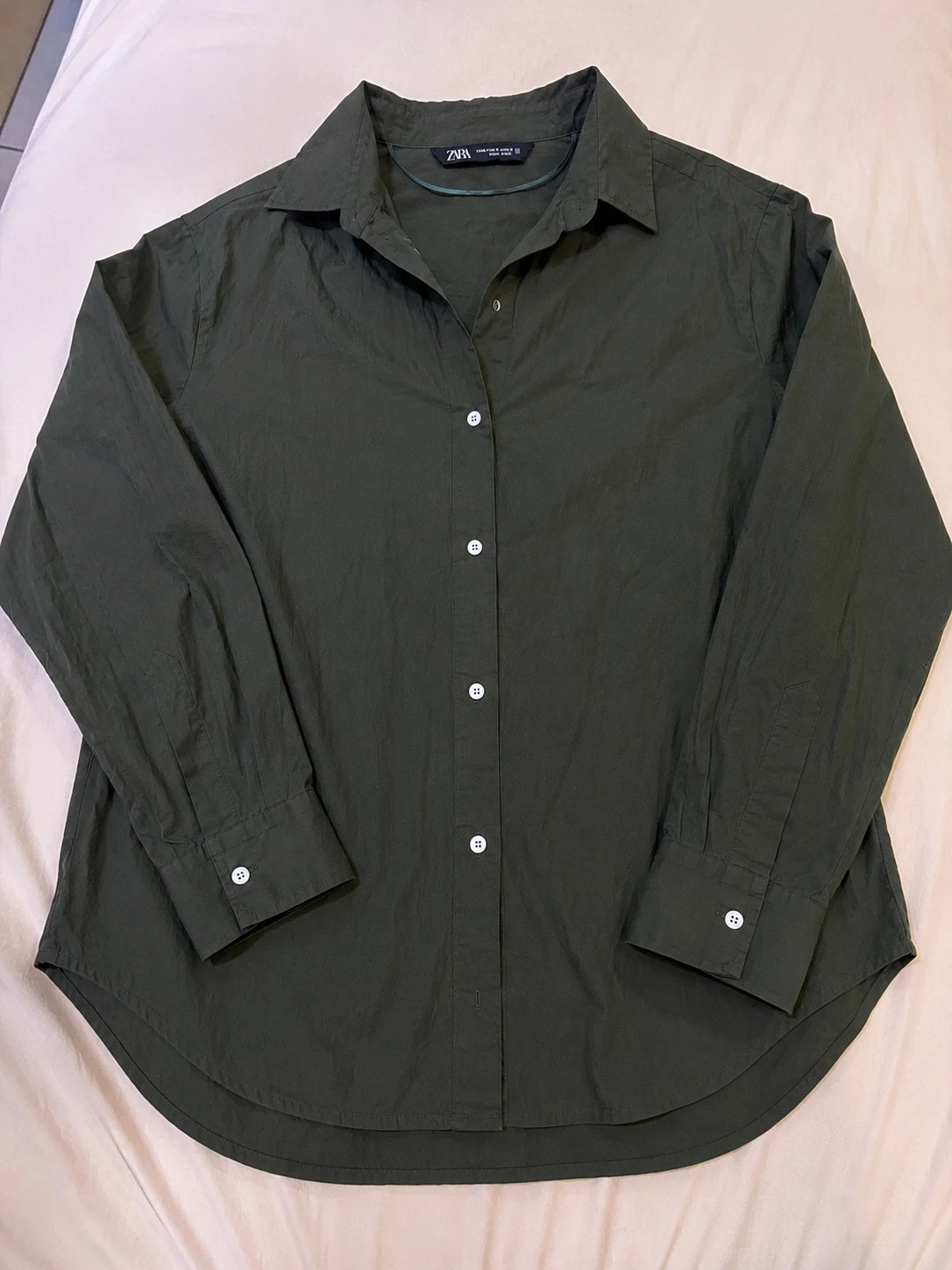 Chemise Zara kaki manches longues – Zara – taille M / 38 / 10
