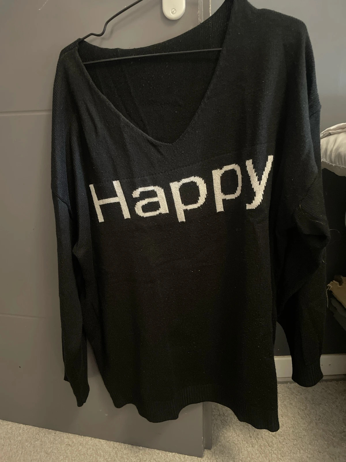 Pull femme noir Happy Taille XL – Shein – taille XL / 42 / 14 2