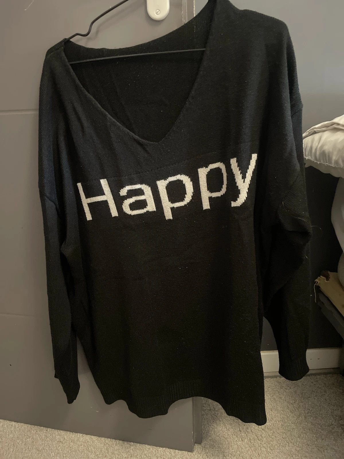 Pull femme noir Happy Taille XL – Shein – taille XL / 42 / 14