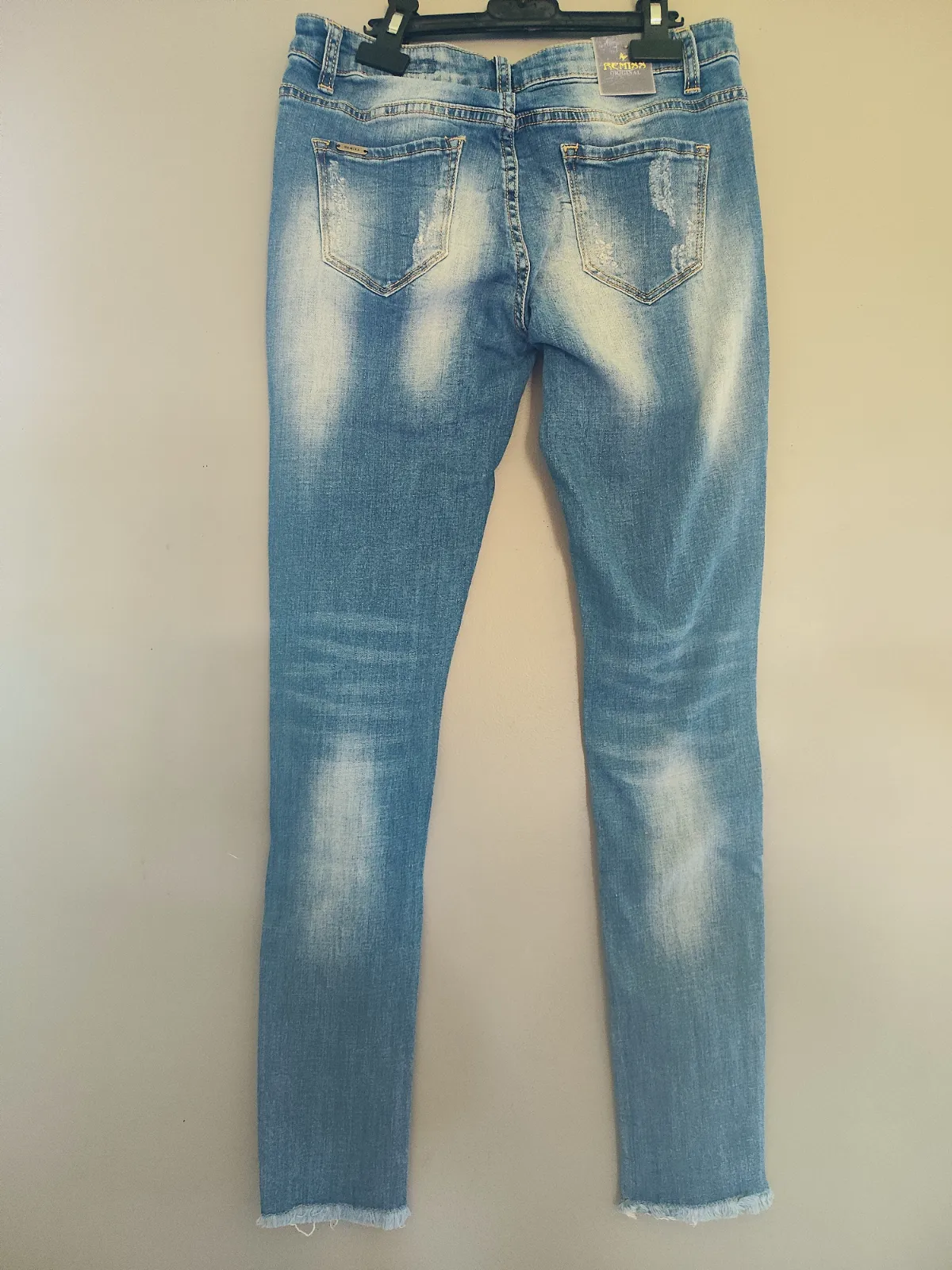 Jean slim délavé effet patchwork Remiss – Remixx – taille 38 5